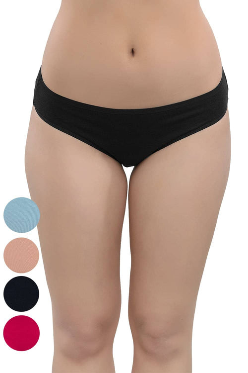 Organic Cotton Antimicrobial Bikini (Pack of 5)-IMP004_BL_FU_NV_PE_SB-