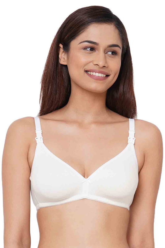 Nursing Bra Underwire Support Padded Women's Bra Breastfeeding Underwear  (Color : Beige, Size : 48C)