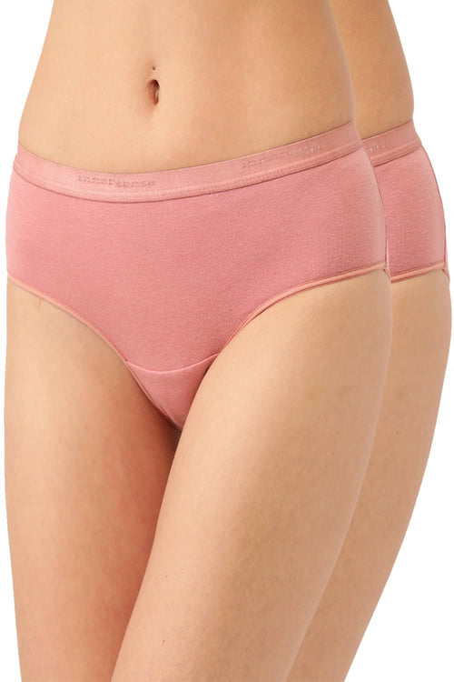 Organic Cotton Antimicrobial  High waist Hipster (Pack Of 2)-ISP002-Mauve_Mauve-