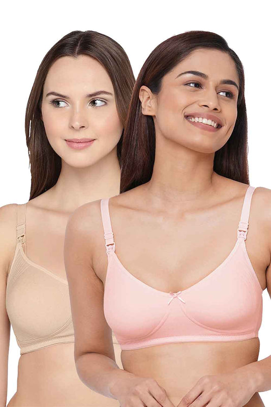 Buy InnerSense Organic Anti Microbial Sleeping / Feeding Bra (Pack Of 2) -  Skin at Rs.1451 online