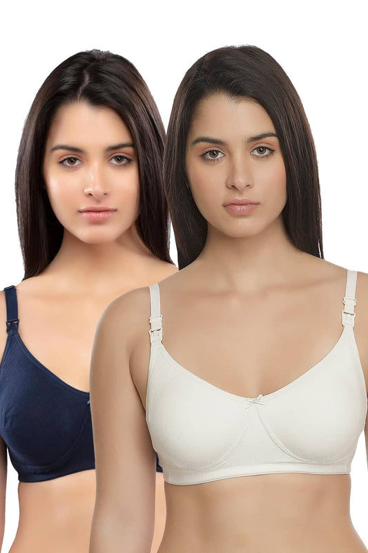 Organic Cotton Antimicrobial Padded Nonwired Feeding Bra-IMB012A