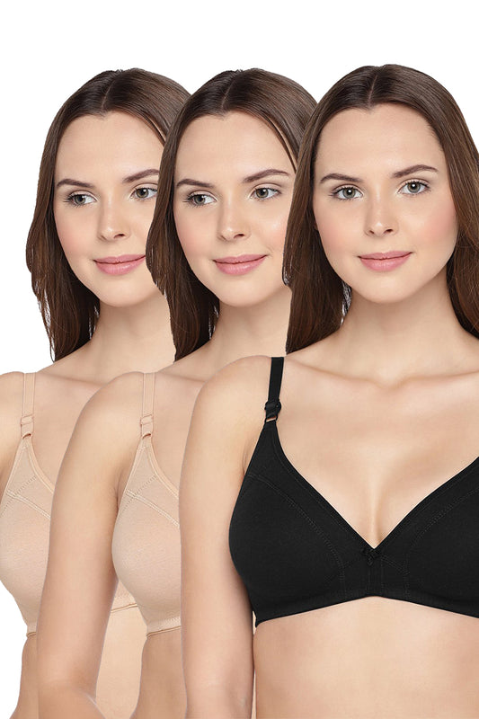 Organic Cotton Antimicrobial Wire-Free Padded Bra-ISB068-Black