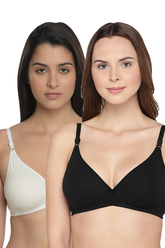 ISB099-Black_Skin-Buy Online Inner Sense Organic Cotton Seamless Triangular  Bra with Supportive Stitch (Pack of 2)