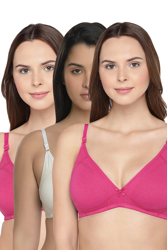 Bodycare Women's Full Coverage Non Padded Cotton Multi Colour Bra