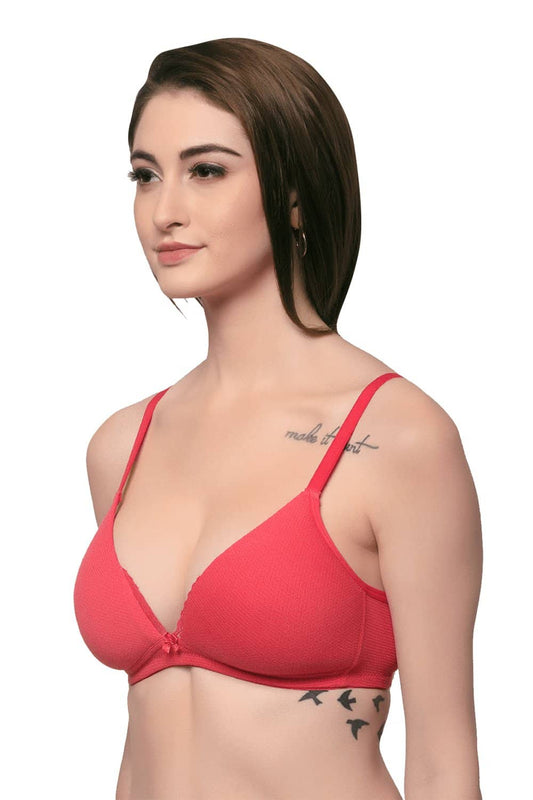 Organic Cotton Antimicrobial Padded t-shirt Bra-ISB104-Mauve