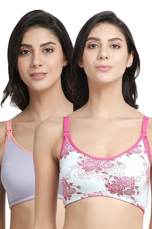 Organic Cotton Antimicrobial Soft feeding Bra ( Pack of 2 )-IMB004B_IMB004C