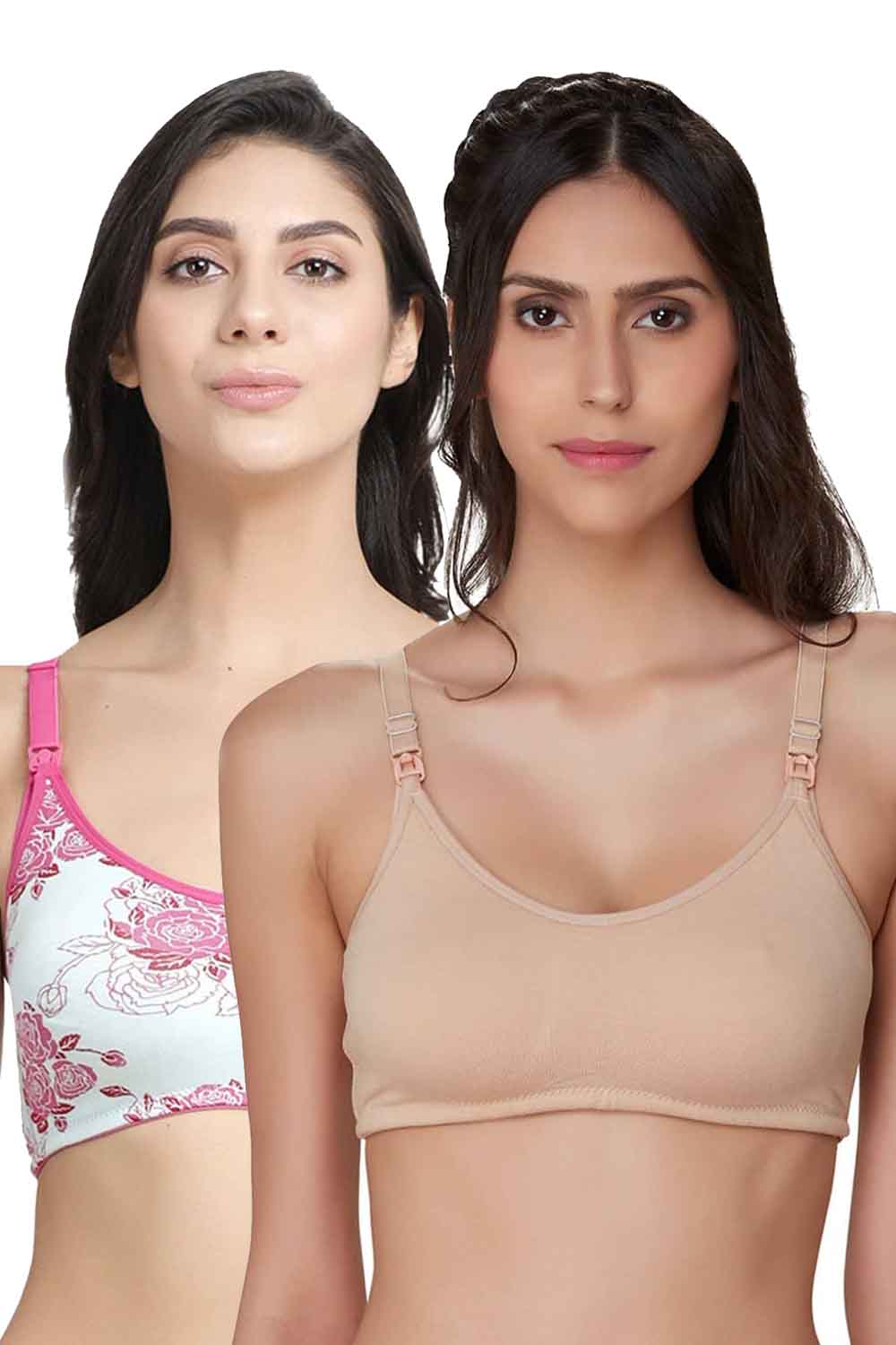 Organic Cotton Antimicrobial Soft Nursing Bra with Removable Pads-IMB011A