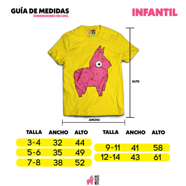 Guía de dimensiones playera infantil de MaryAchi