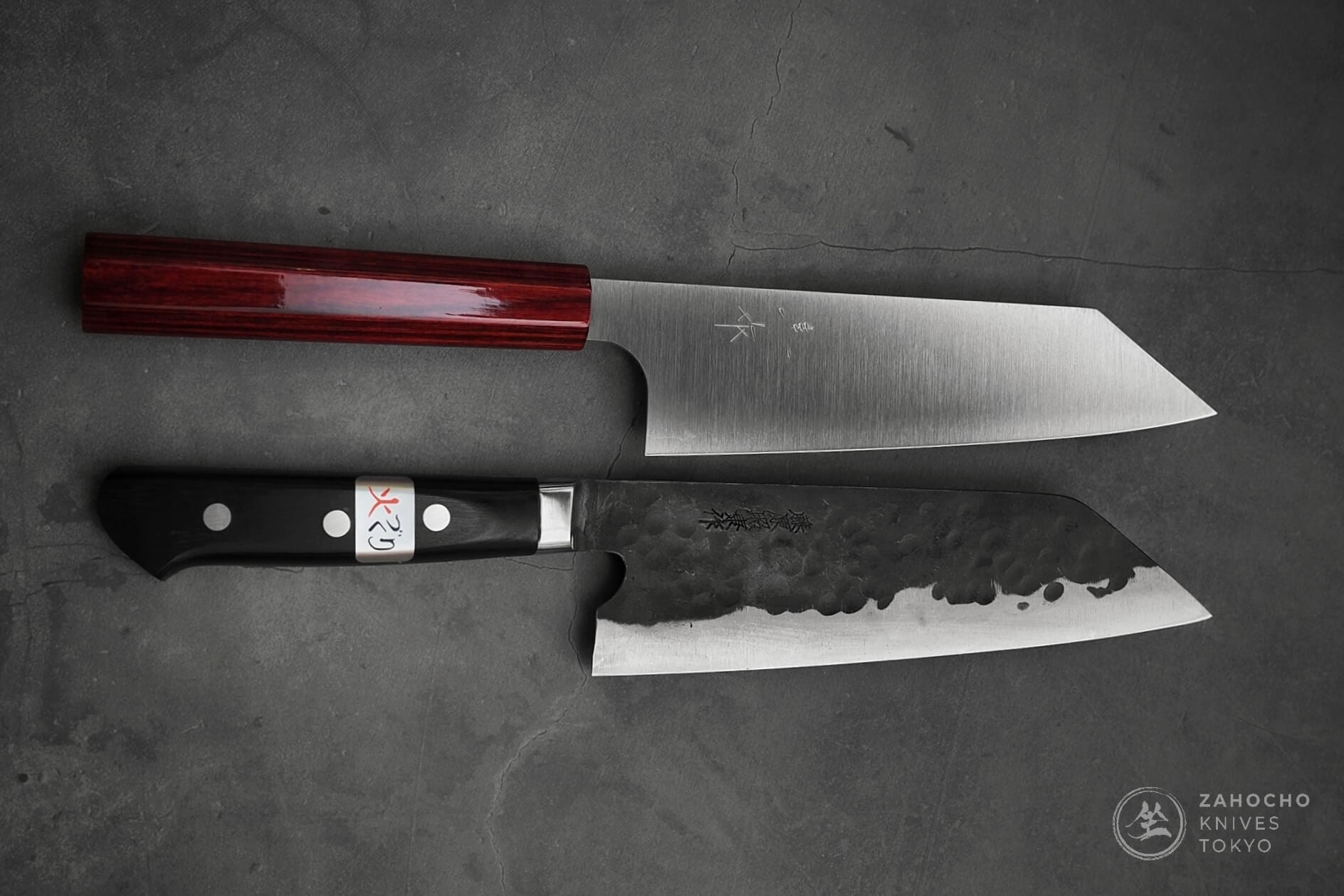 A stainless bunka from Kei Kobayashi and stainless clad carbon bunka from Teruyasu Fujiwara