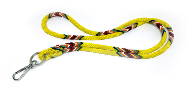 Beaded Wrap Lanyard (Yellow)