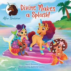 Afro Unicorn Divine Makes a Splash Children's Booj