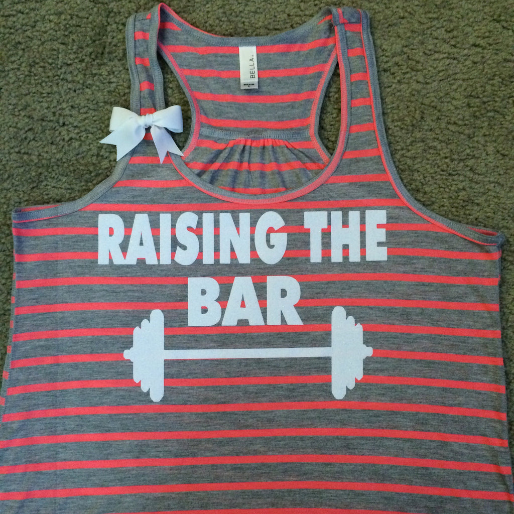 Raising the Bar - Striped Tank - Ruffles with Love - Racerback Tank