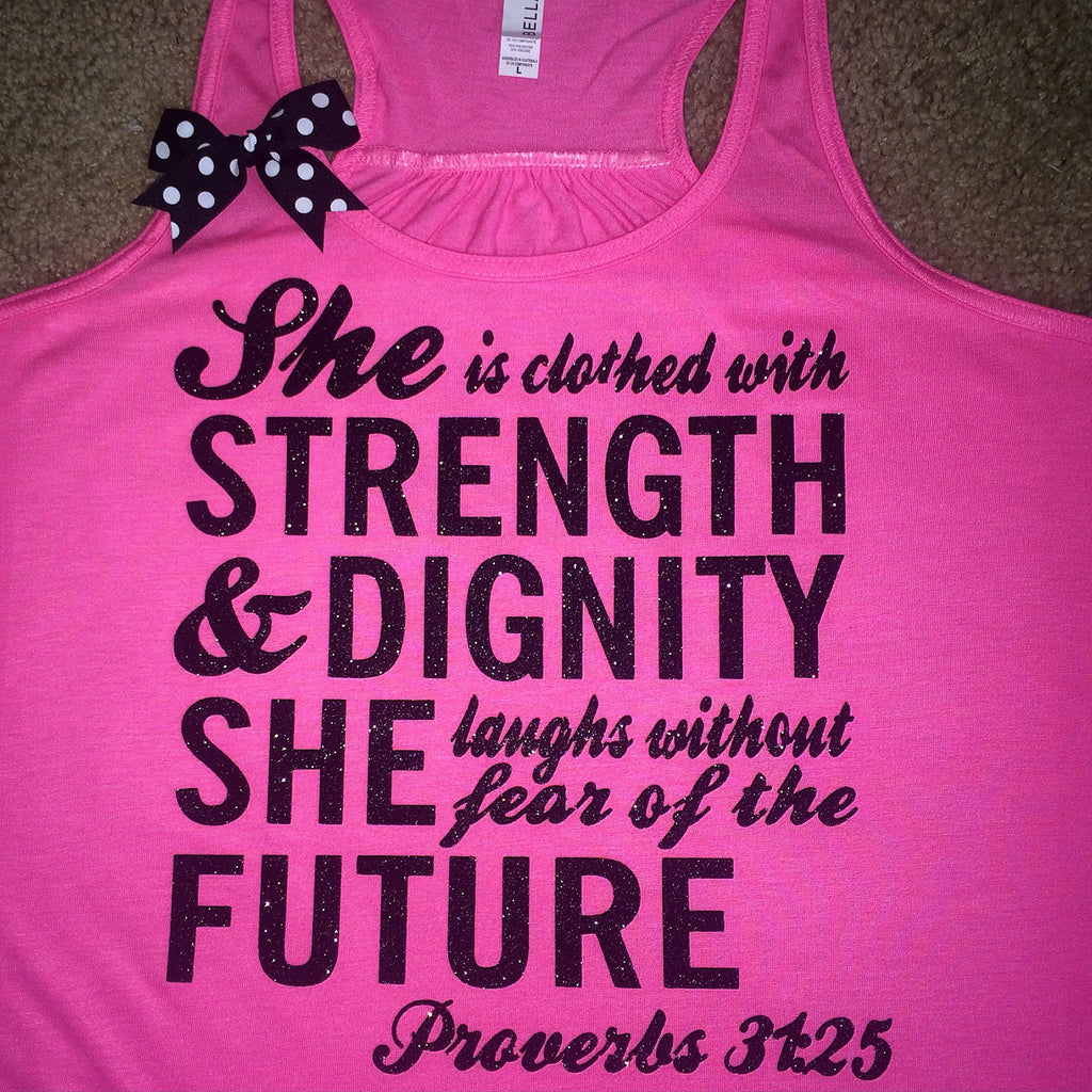 sports about strength verses bible and Clothed Strength 31:25 with is  She Dignity Proverbs