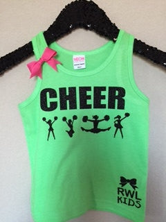 Cheer Kids Tank - Girl's Clothing - Cheerleader - Cheer Shirt - Glitte ...