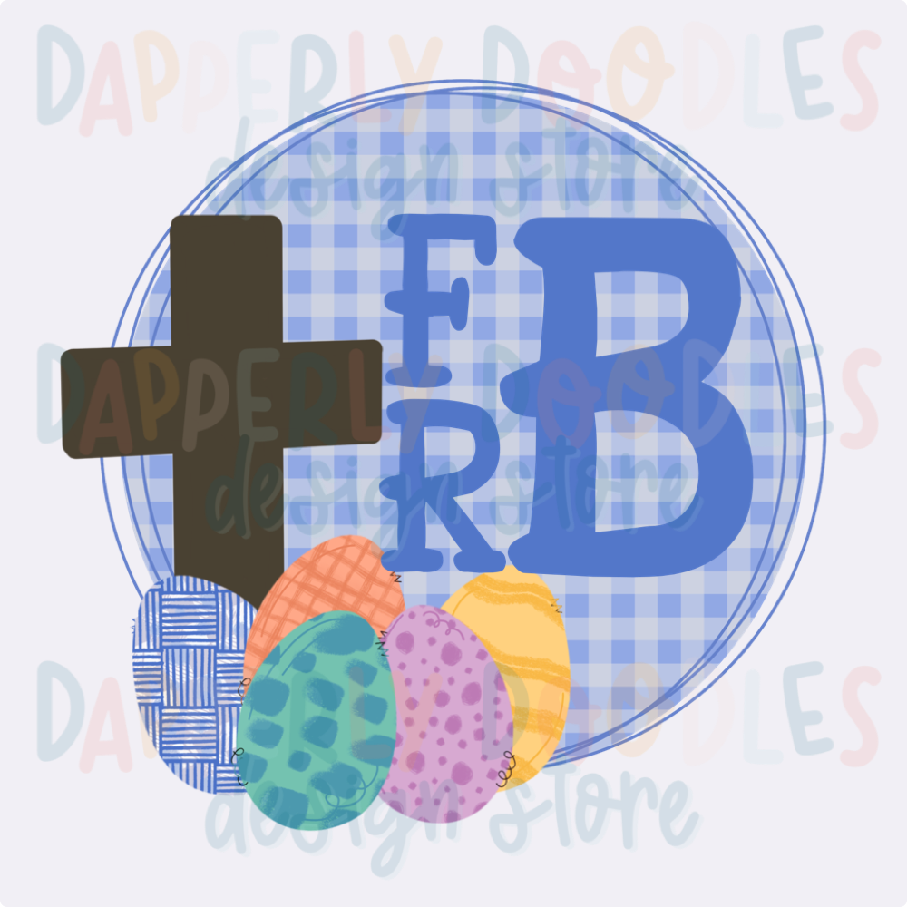 Blue Cross & Egg Monogram Frame