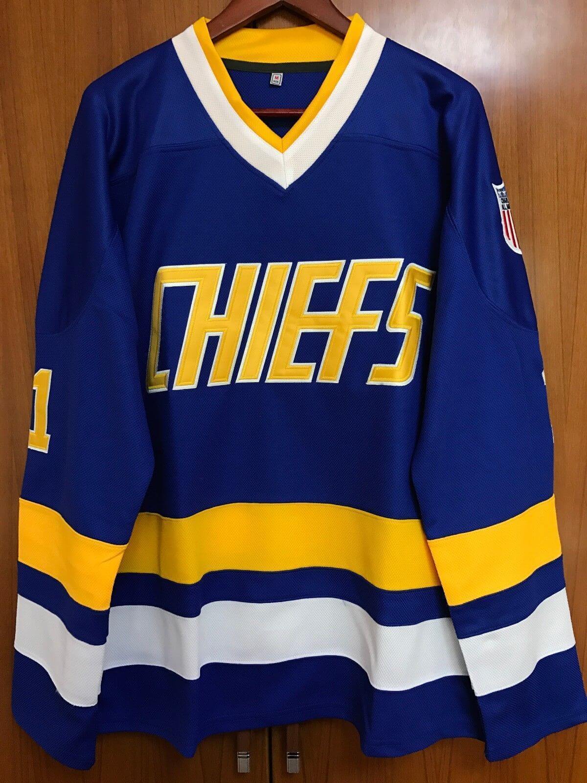 Hanson Brothers Hockey Jersey 16 Charlestown Chiefs 17 Jeff Slap