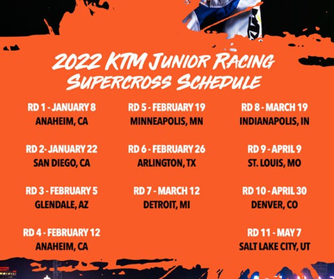 Calling all Future Champions for the 
2022 KTM Junior Supercross Program