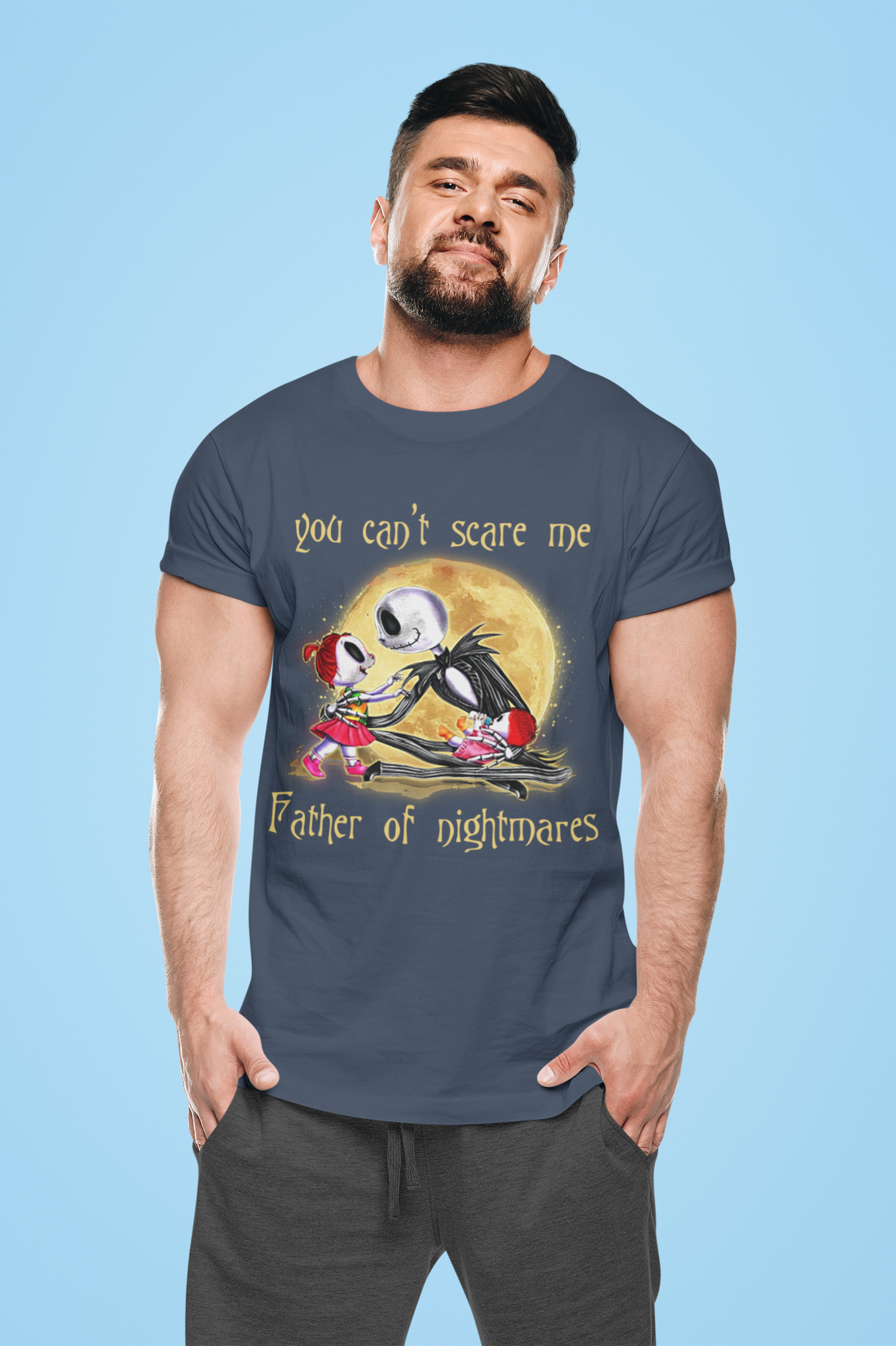 Nightmare Before Christmas T Shirt, Jack Skellington T Shirt, You Cant Scare Me Father Of Nightmares Tshirt, Fathers Day Gifts