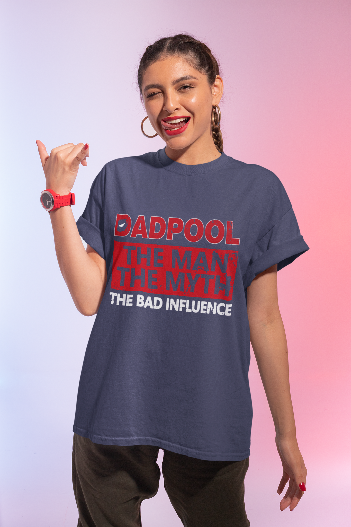 Deadpool T Shirt, The Man The Myth The Bad Influence Tshirt, Superhero Deadpool T Shirt, Fathers Day Gifts