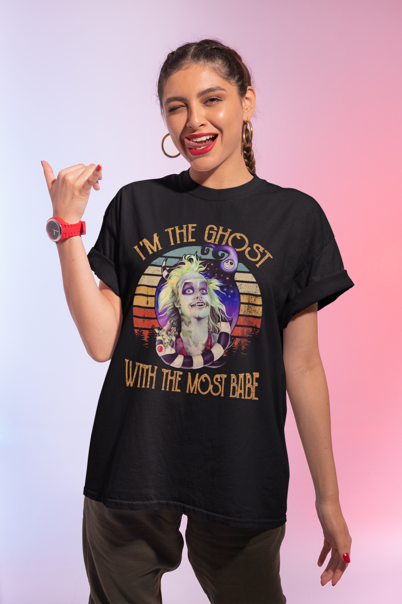 Beetlejuice Vintage T Shirt, Im The Ghost With The Most Babe Shirt, Halloween Gifts