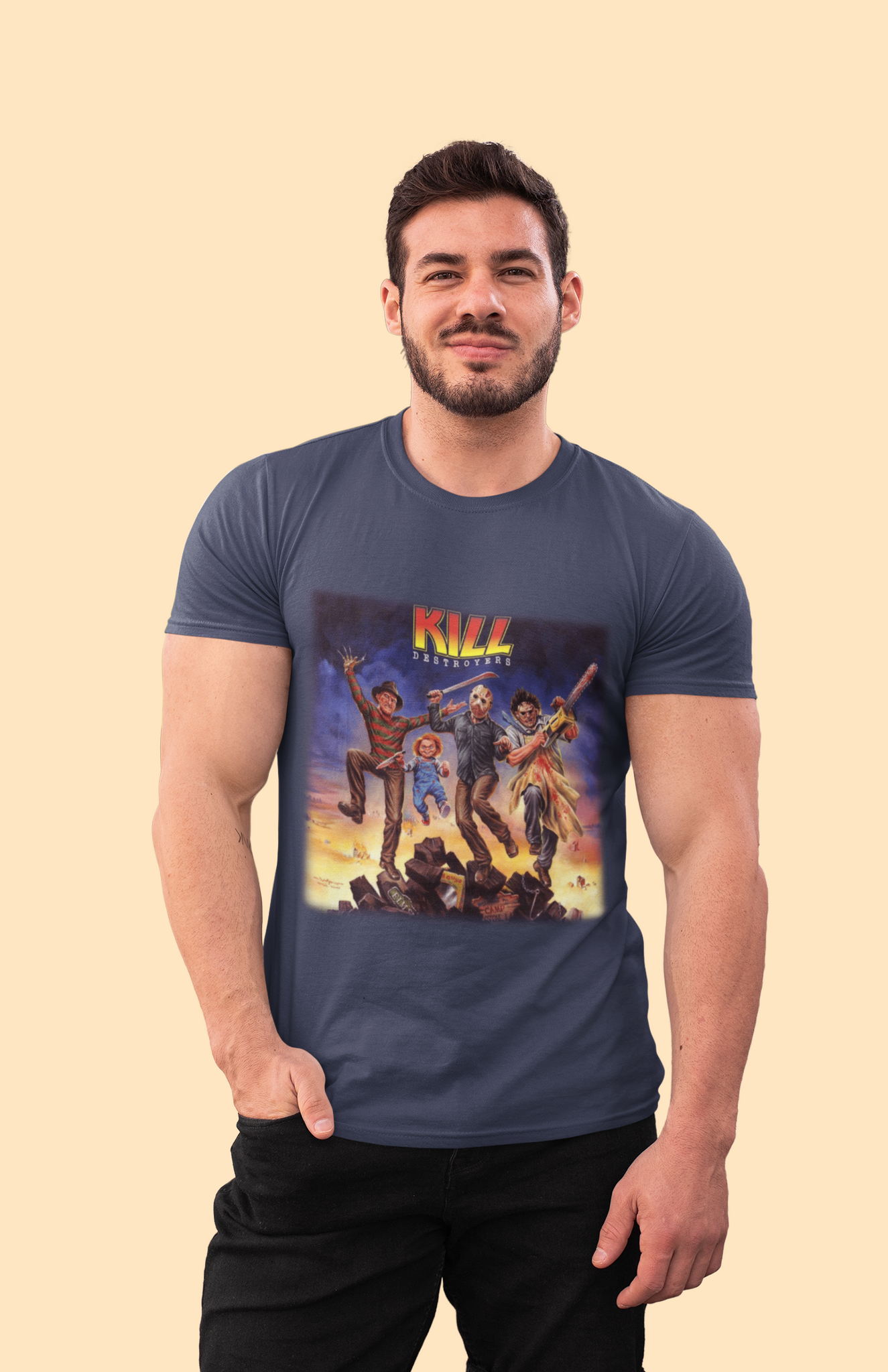 Horror Movie Characters T Shirt, Freddy Krueger Chucky Tshirt, Kill Destroyers Shirt, Halloween Gifts