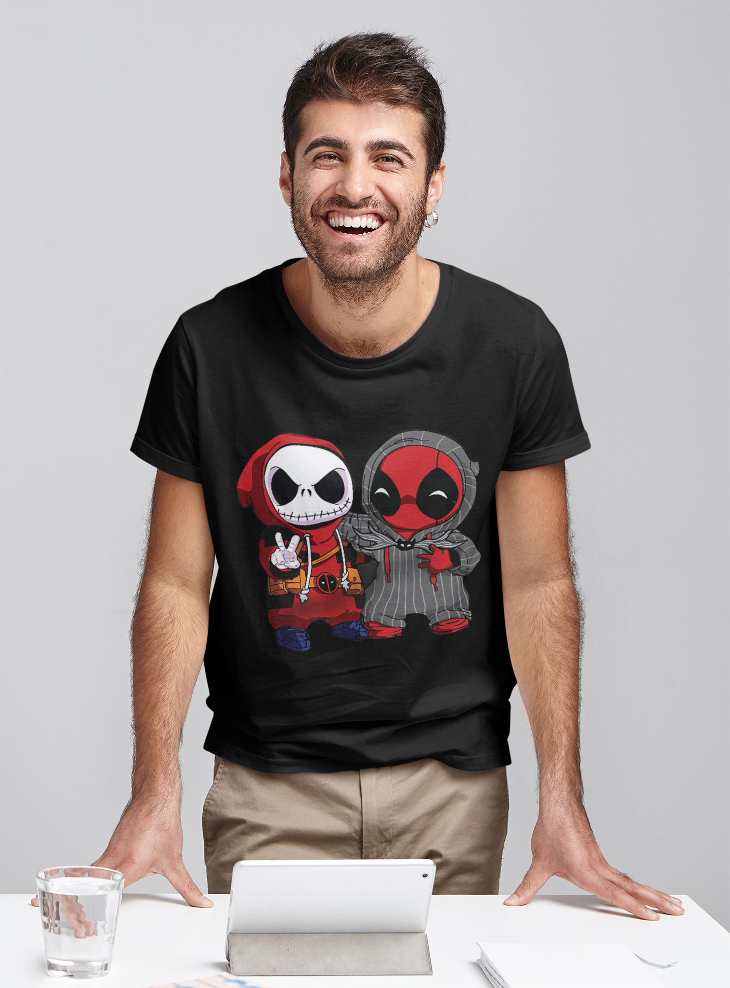 Nightmare Before Christmas T Shirt, Jack Skellington Deadpool Exchange Costume T Shirt, Halloween Gifts