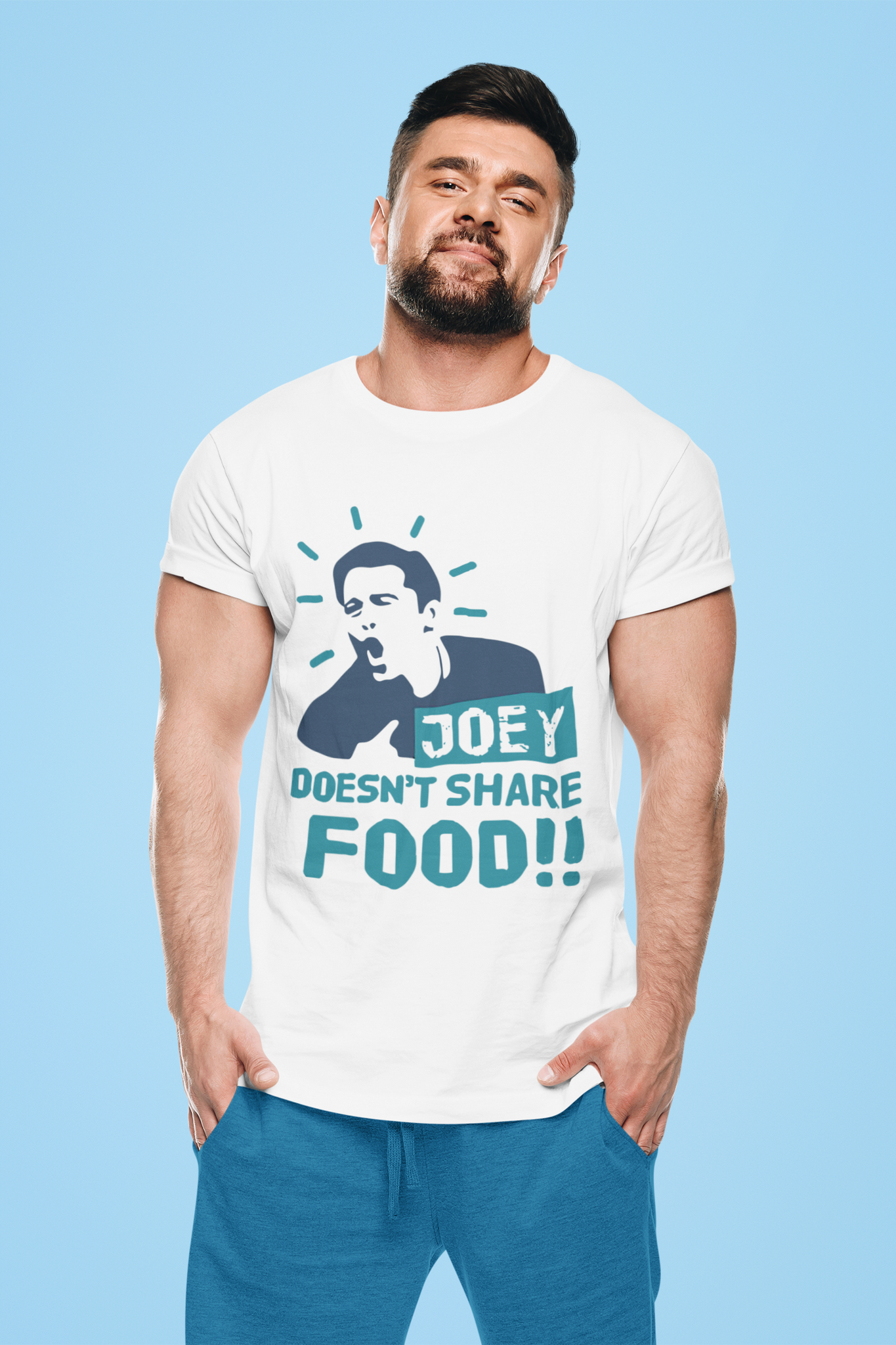 Friends TV Show T Shirt, Joey T Shirt, Joey Doesnt Share Food Tshirt, Fiends Joey Shirt