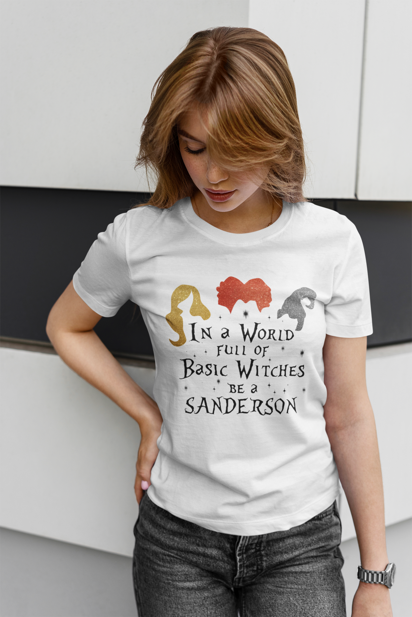 Hocus Pocus Tshirt, In A World Full Of Basic Witches Be A Sanderson Shirt, Sanderson Sisters T Shirt, Halloween Gifts