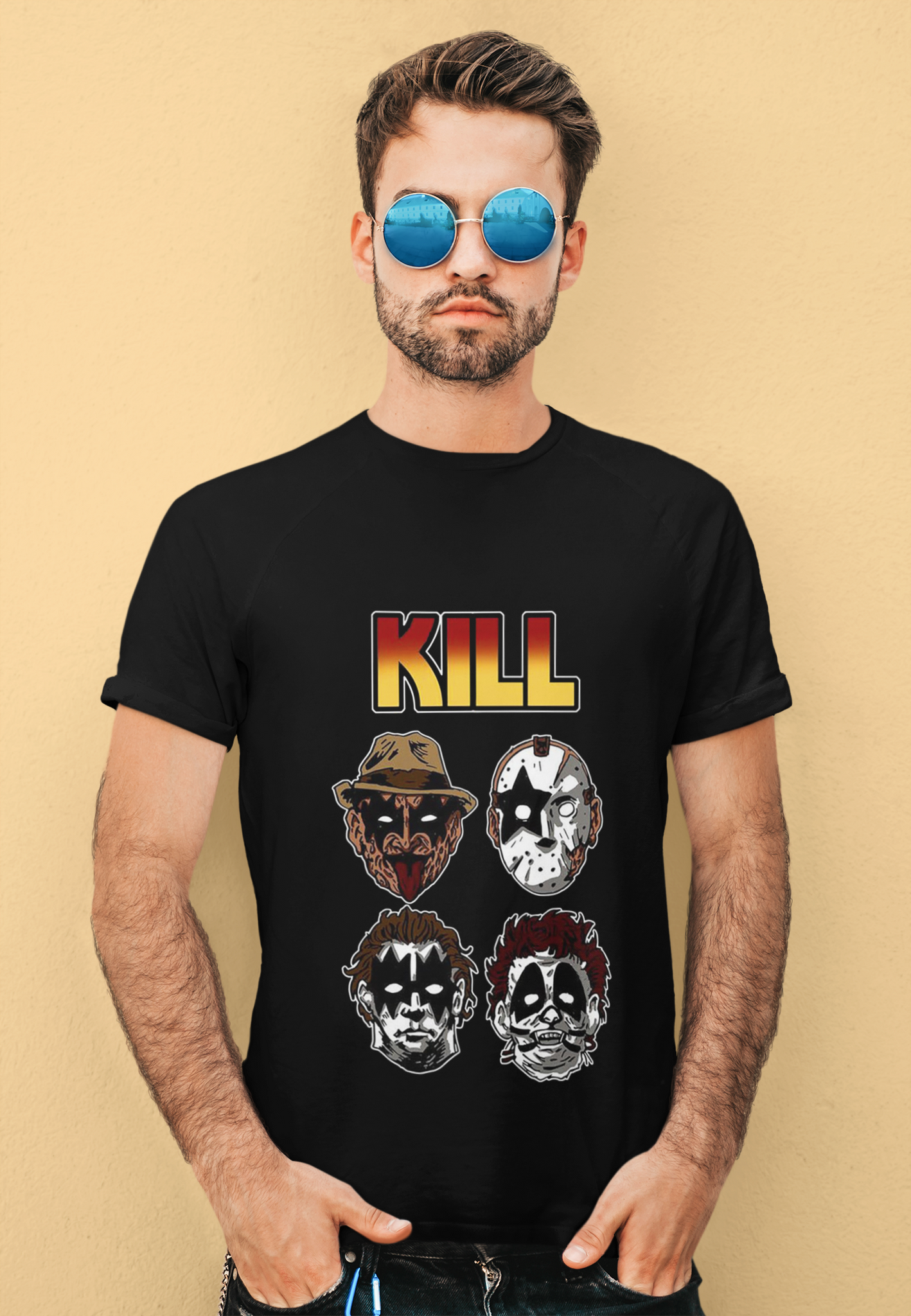 Halloween T Shirt, Horror Characters Kill Shirt, Michael Myers Jason Voorhees Freddy Krueger Leatherface T Shirt, Halloween Gifts