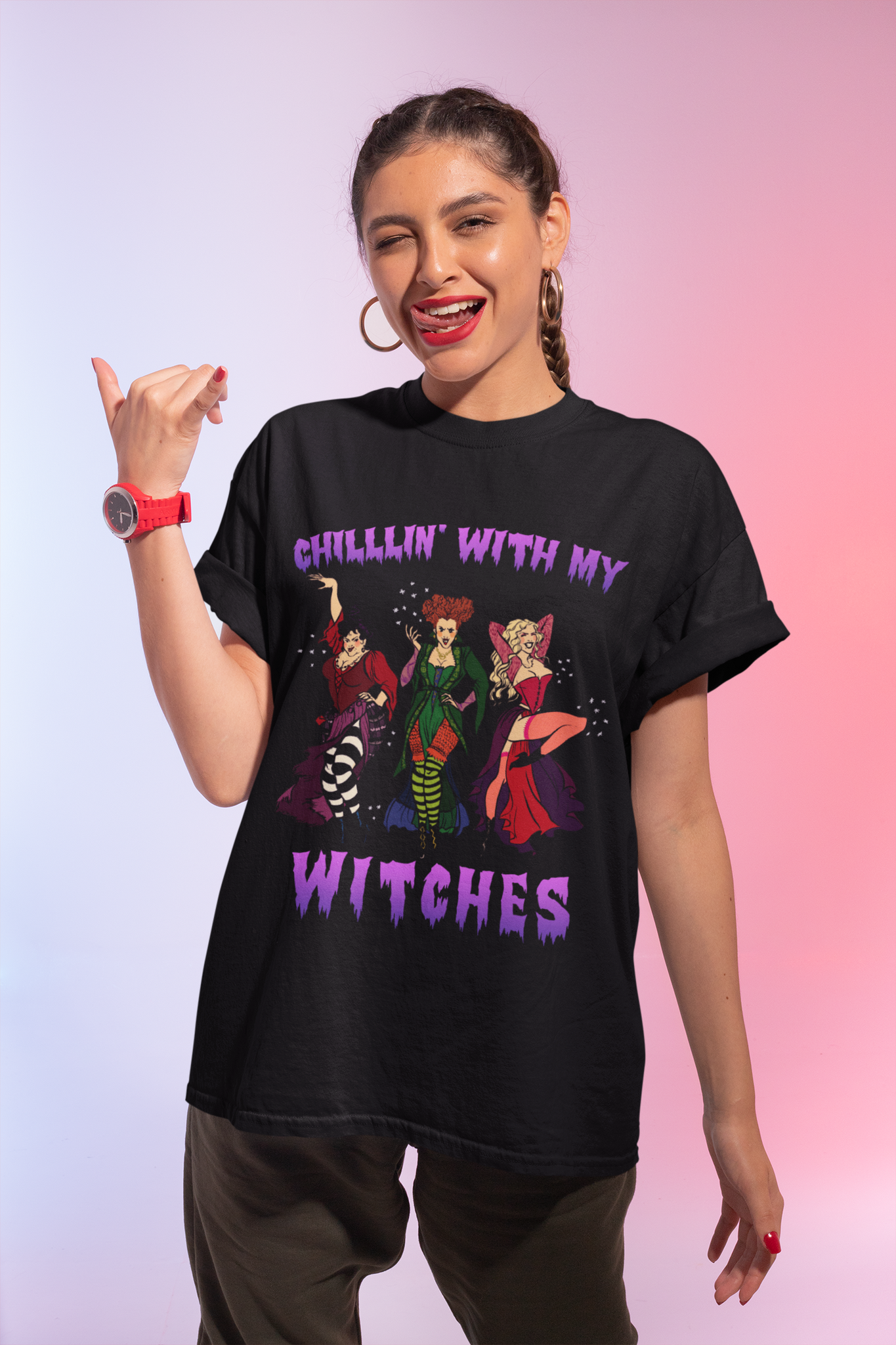 Hocus Pocus T Shirt, Chillin With My Witches Shirt, Winifred Sarah Mary Tshirt, Halloween Gifts