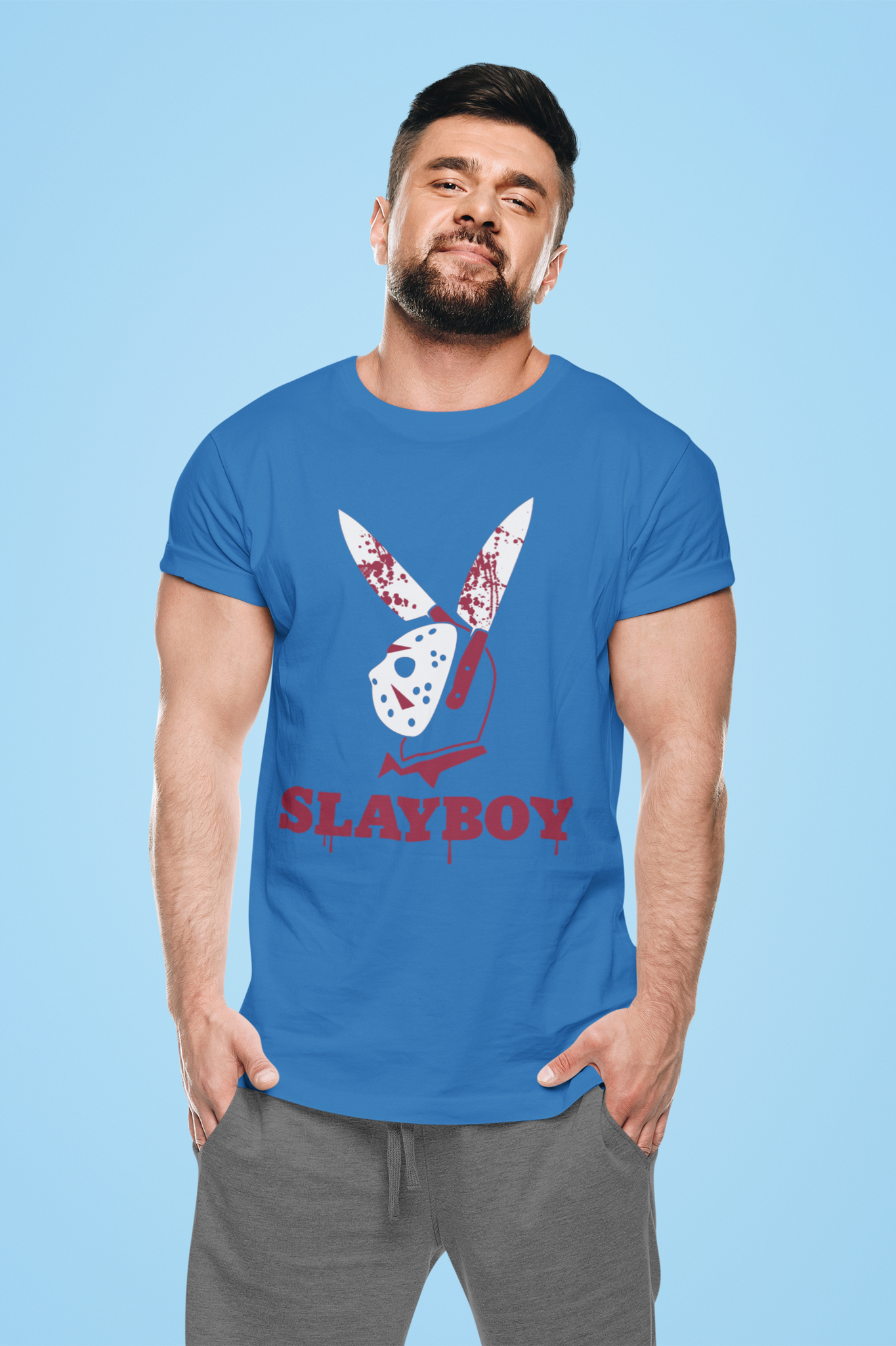 Friday 13th T Shirt, Slayboy Tshirt, Jason Voorhees Shirt, Jason Rabbit Ear T Shirt, Halloween Gifts