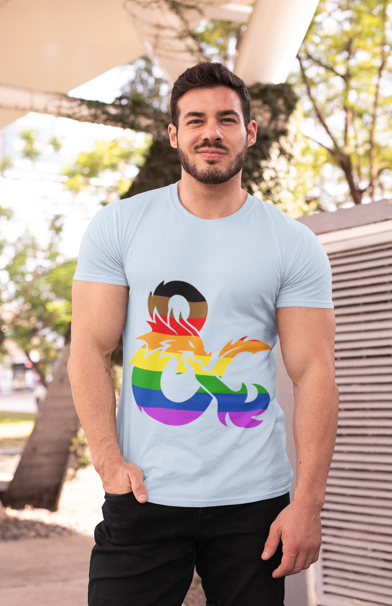 Dungeon And Dragon T Shirt, RPG Dice Games Tshirt, LGBT Color Symbol T Shirt