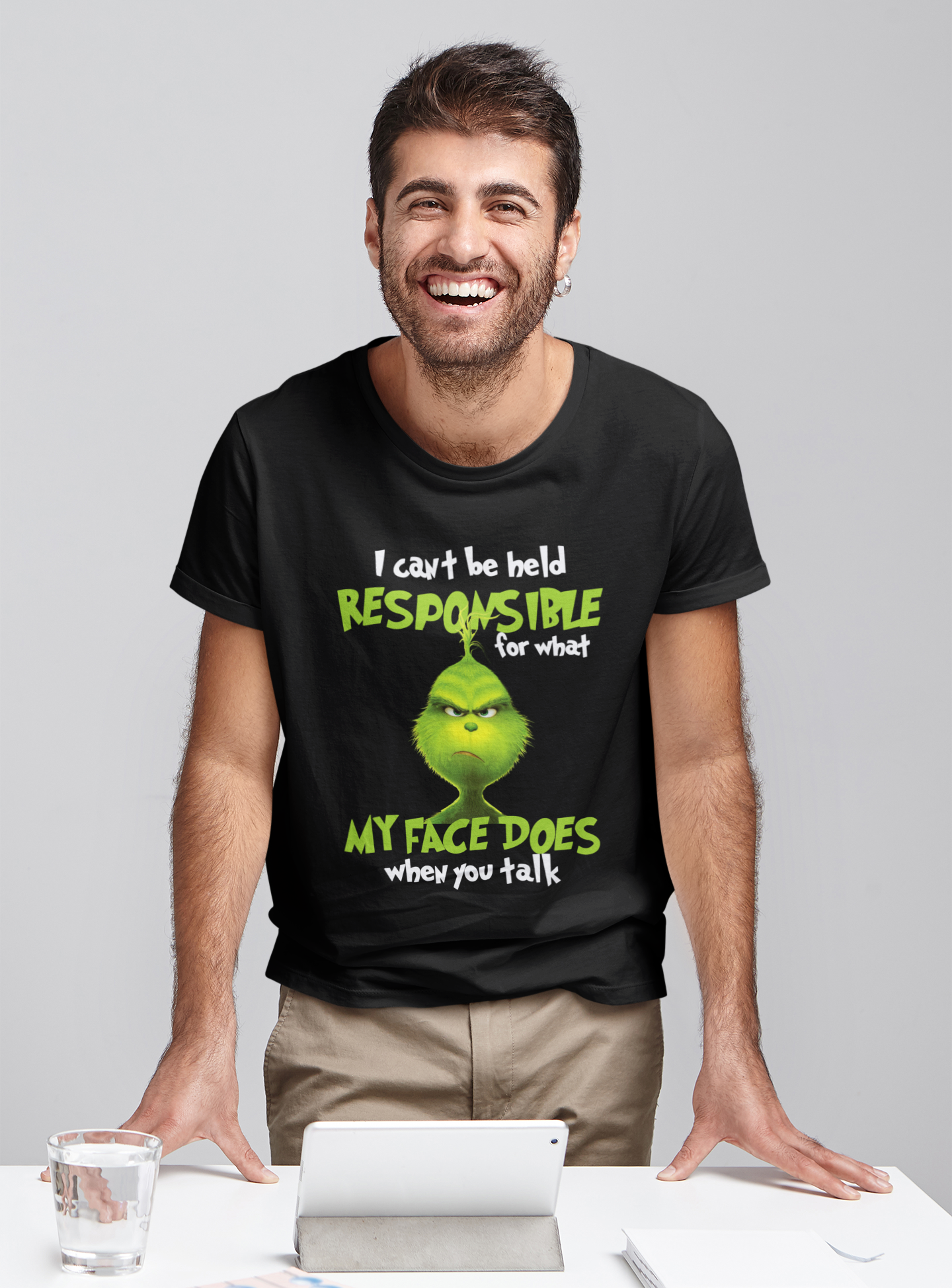 Grinch T Shirt, I Cant Be Held Responsible For What My Face Does Tshirt, Christmas Gifts