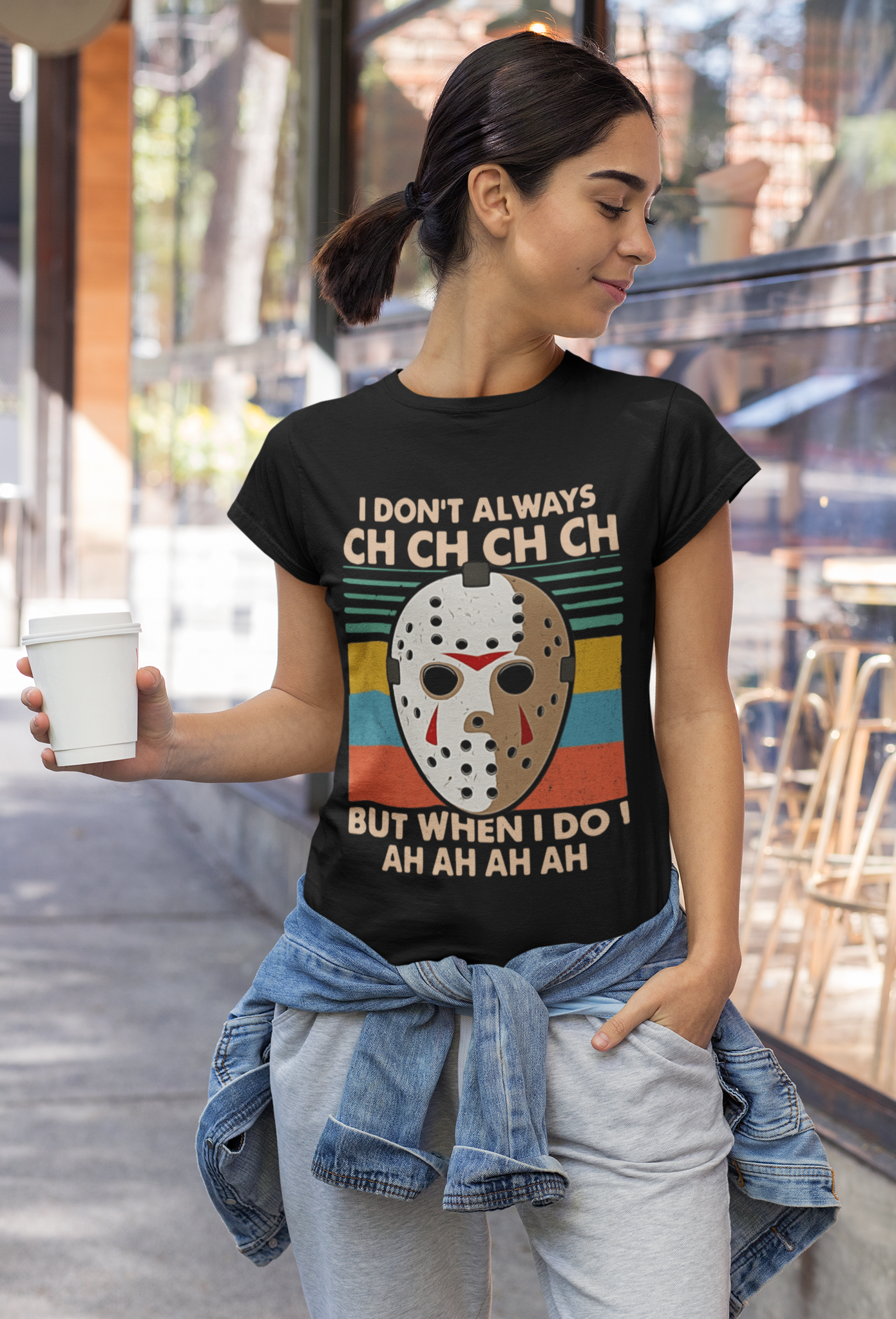 Friday 13th Vintage T Shirt, I Dont Always Ch Ch Ch Tshirt, Jason Voorhees Mask T Shirt, Halloween Gifts