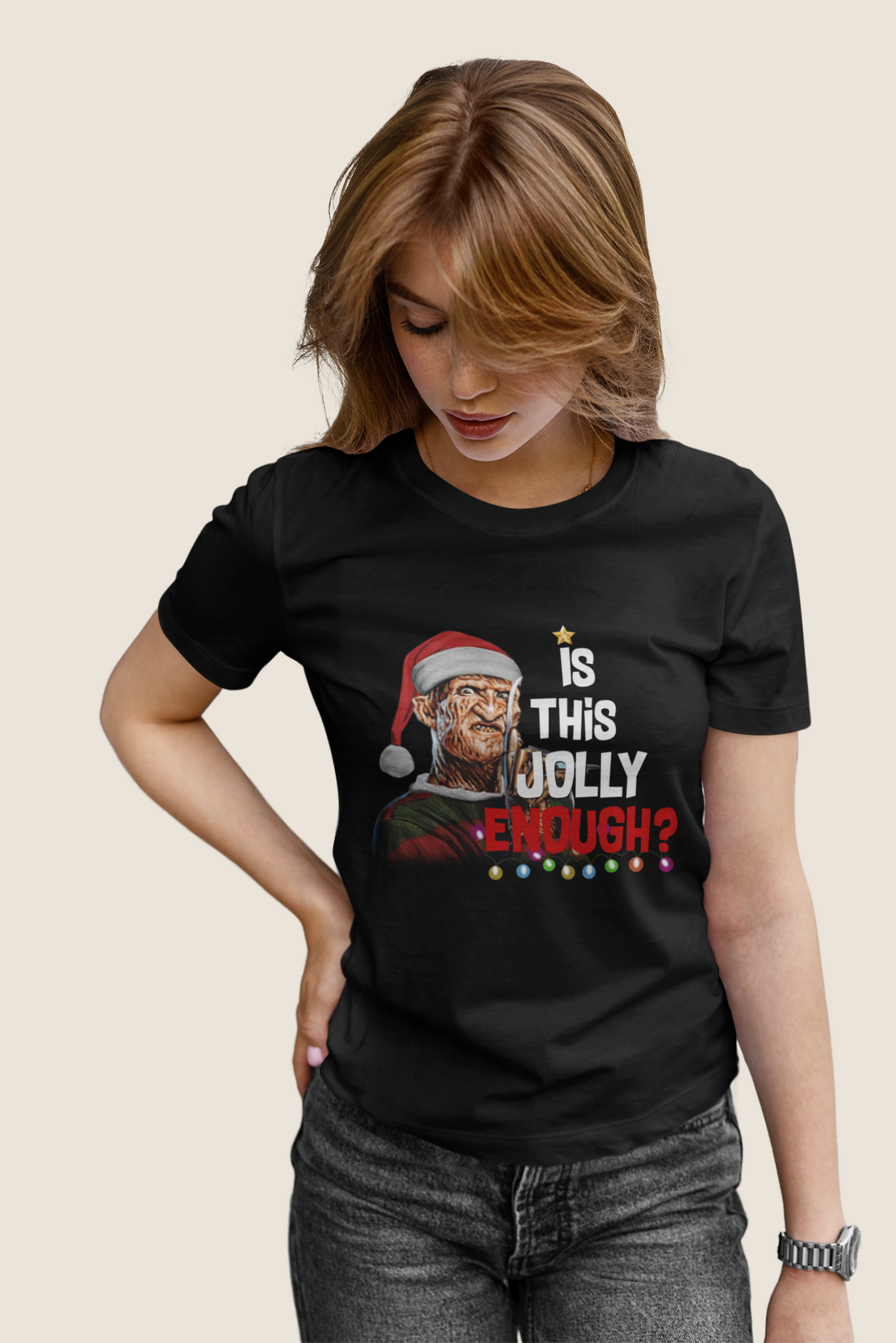 Nightmare On Elm Street Tshirt, Is This Jolly Enough Shirt, Freddy Krueger Shirt, Halloween Gifts, Christmas Gifts
