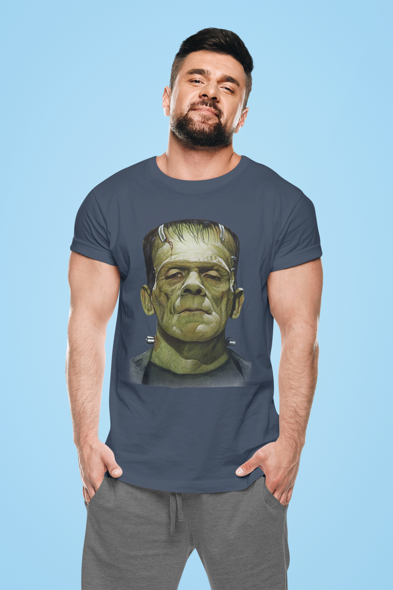 Frankenstein T Shirt, The Monster Frankenstein Face T Shirt, Halloween Gifts