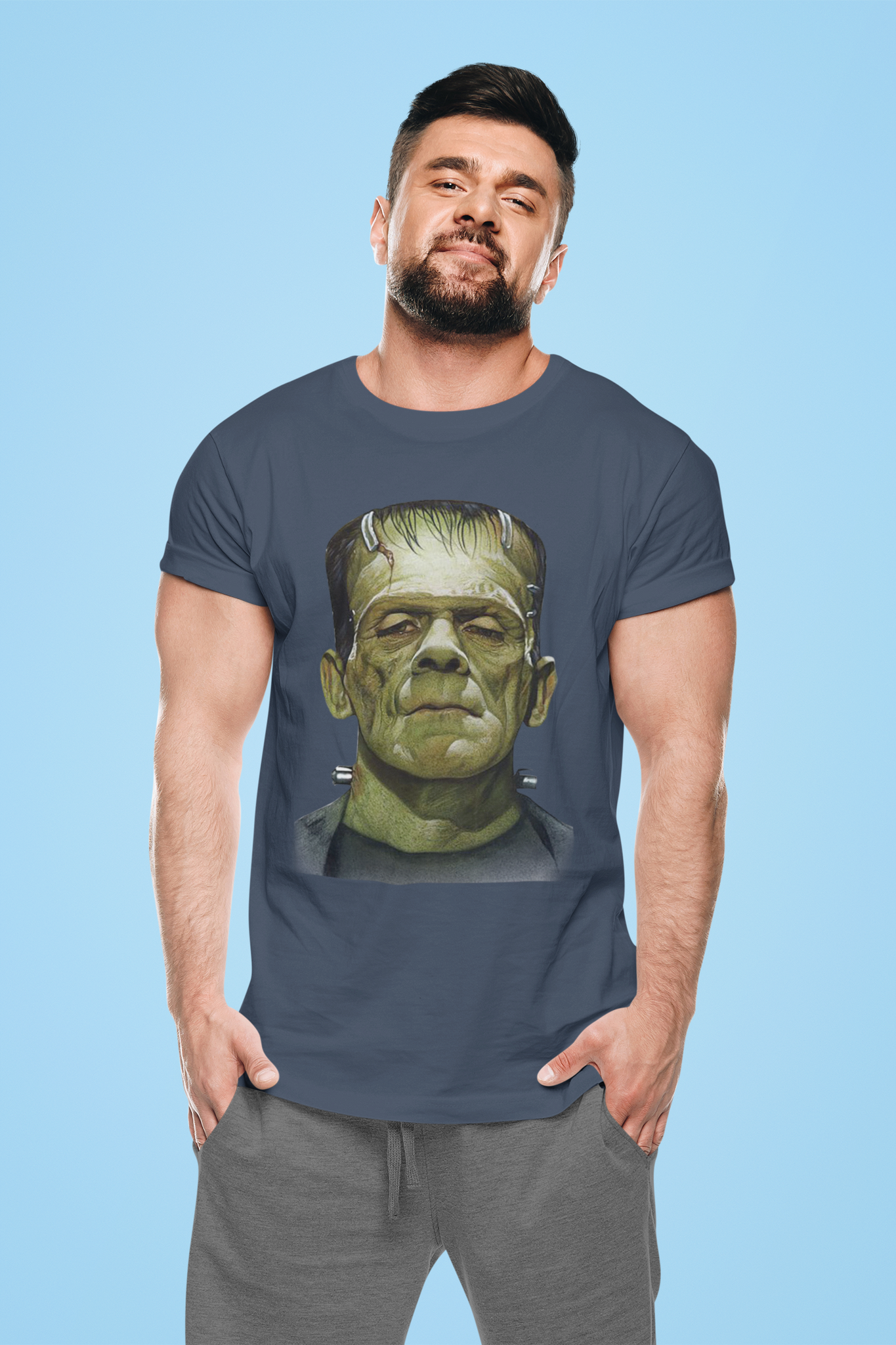 Frankenstein T Shirt, The Monster Frankenstein Face Tshirt, Halloween Gifts