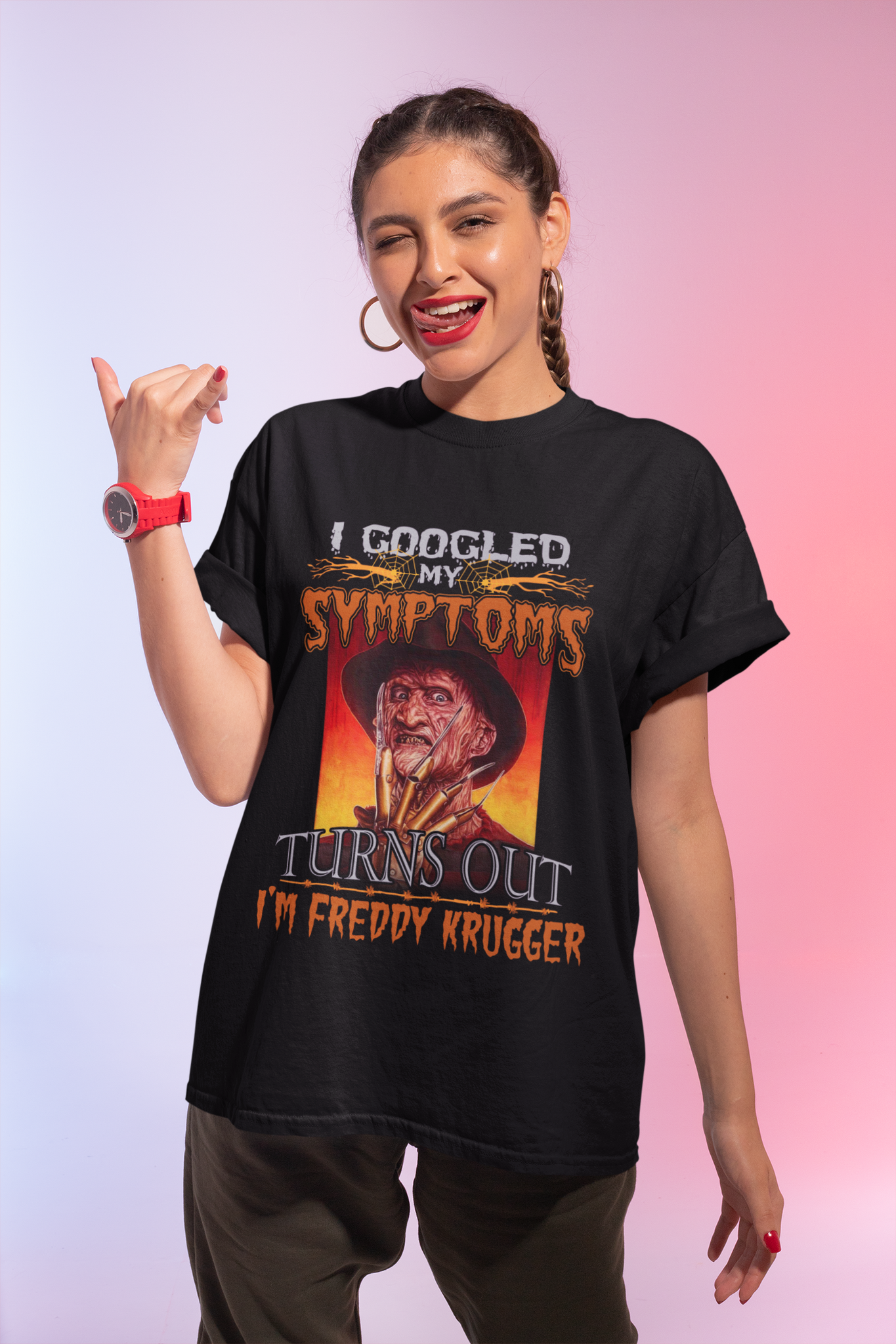Nightmare On Elm Street T Shirt, Freddy Krueger T Shirt, I Googled My Symptoms Tshirt, Halloween Gifts