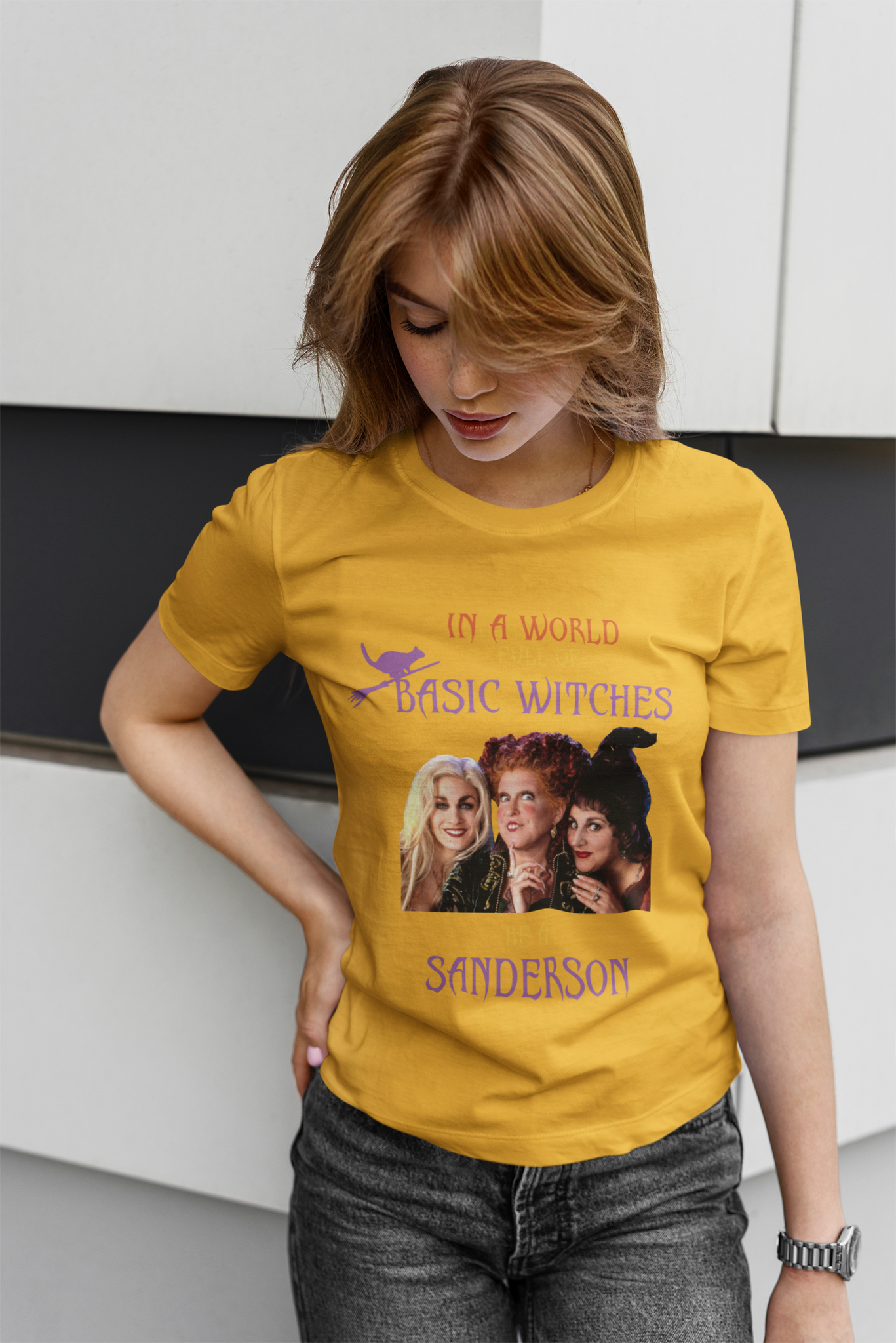 Hocus Pocus T Shirt, In A World Full Of Basic Witches Be A Sanderson Shirt, Winifred Sarah Mary Tshirt, Halloween Gifts