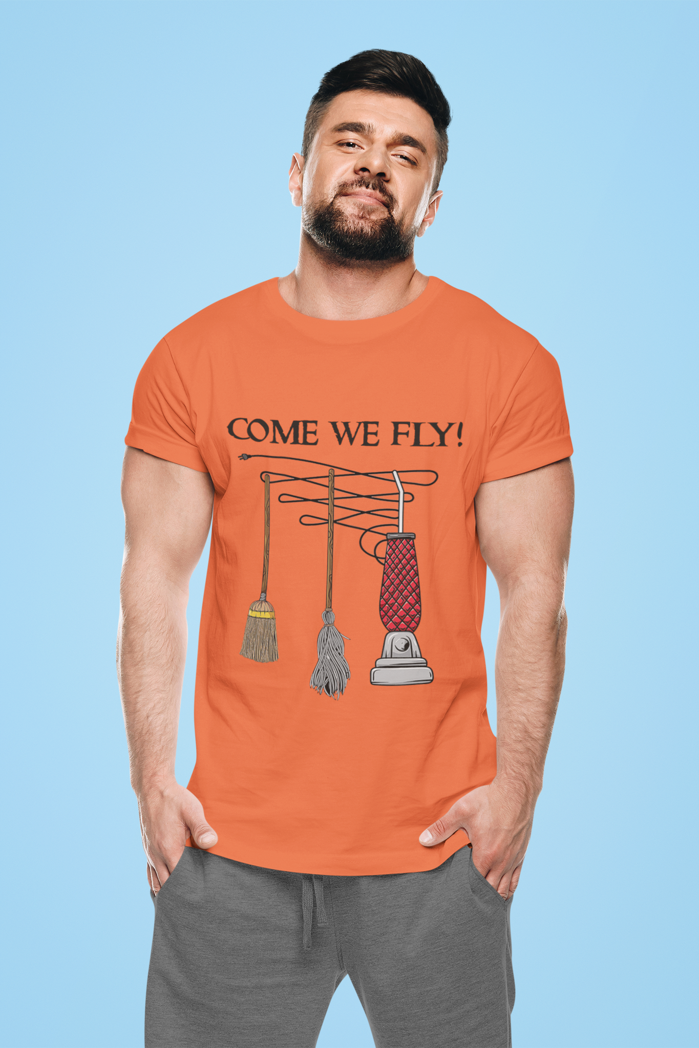 Hocus Pocus T Shirt, Broom Mop Vacuum Tshirt, Come We Fly Shirt, Halloween Gifts