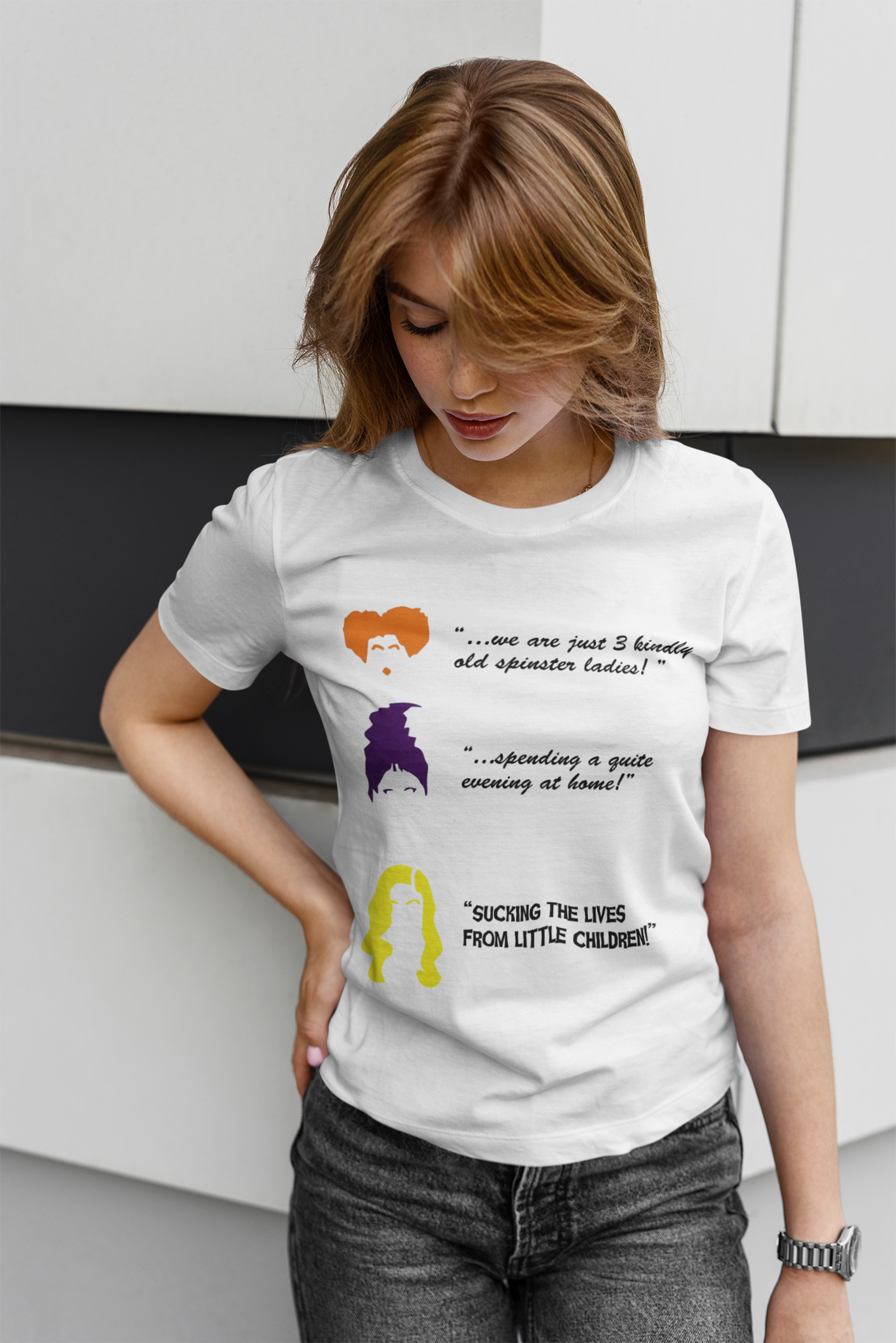 Hocus Pocus Tshirt, We Are Just 3 Kindly Old Spinster Ladies Shirt, Sanderson Sisters Quote T Shirt, Halloween Gifts