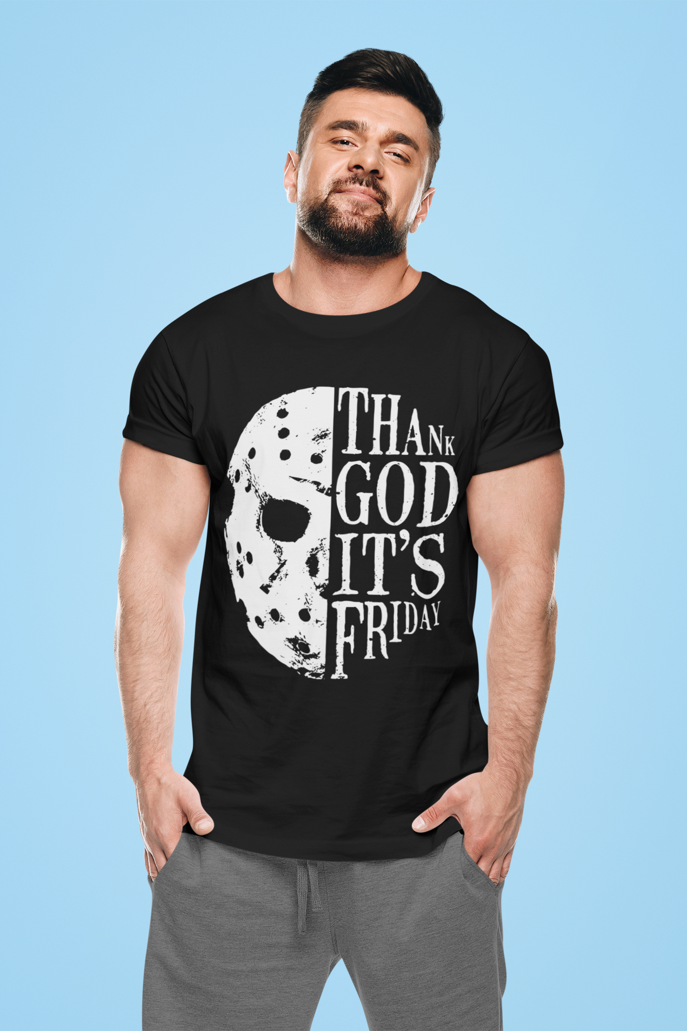 Friday 13th T Shirt, Thank God Its Friday Tshirt, Jason Voorhees Mask T Shirt, Halloween Gifts