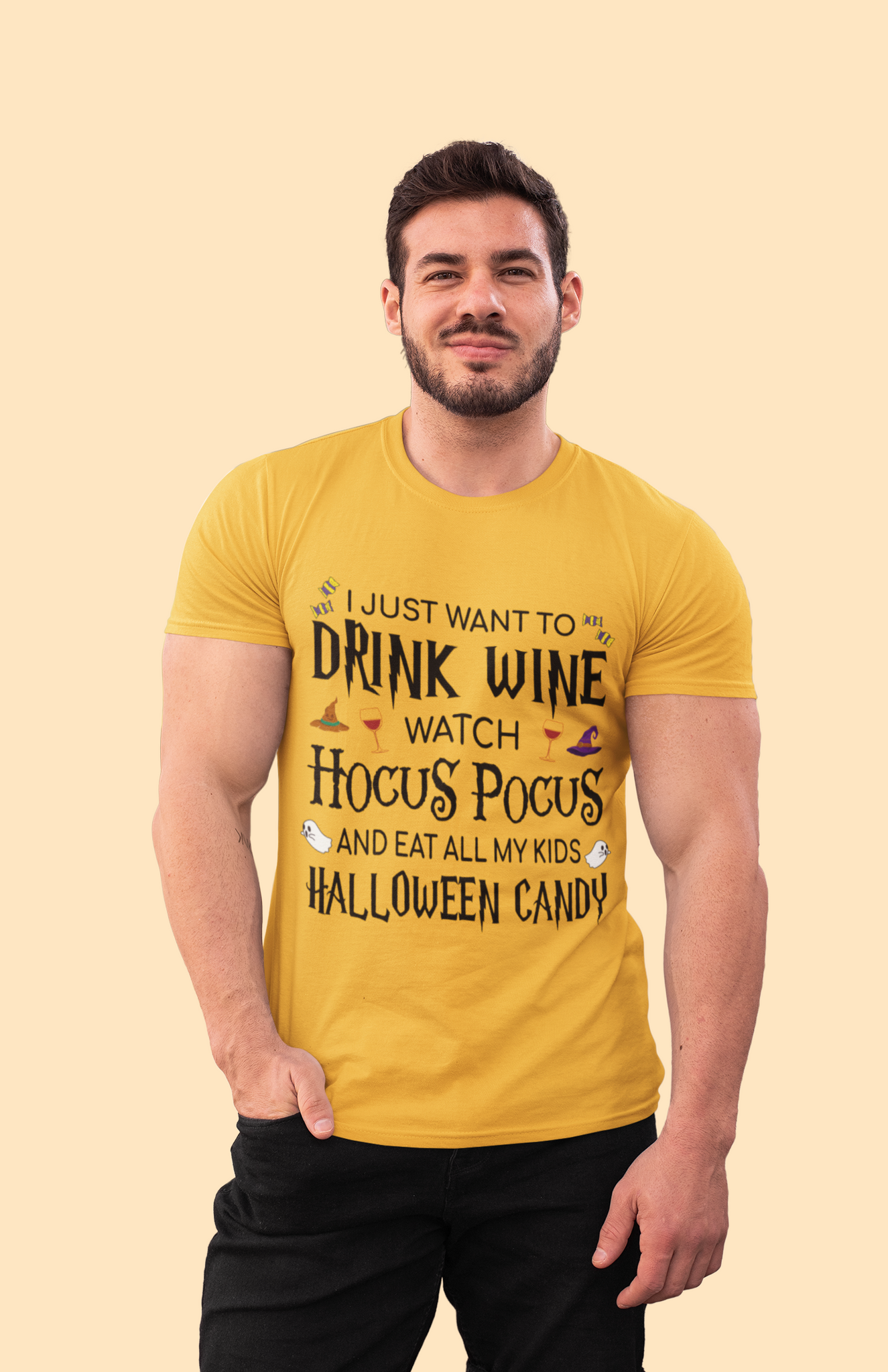 Hocus Pocus T Shirt, I Just Want To Drink Wine Shirt, Watch Hocus Pocus And Eat All My Kids Candy Shirt, Halloween Gifts