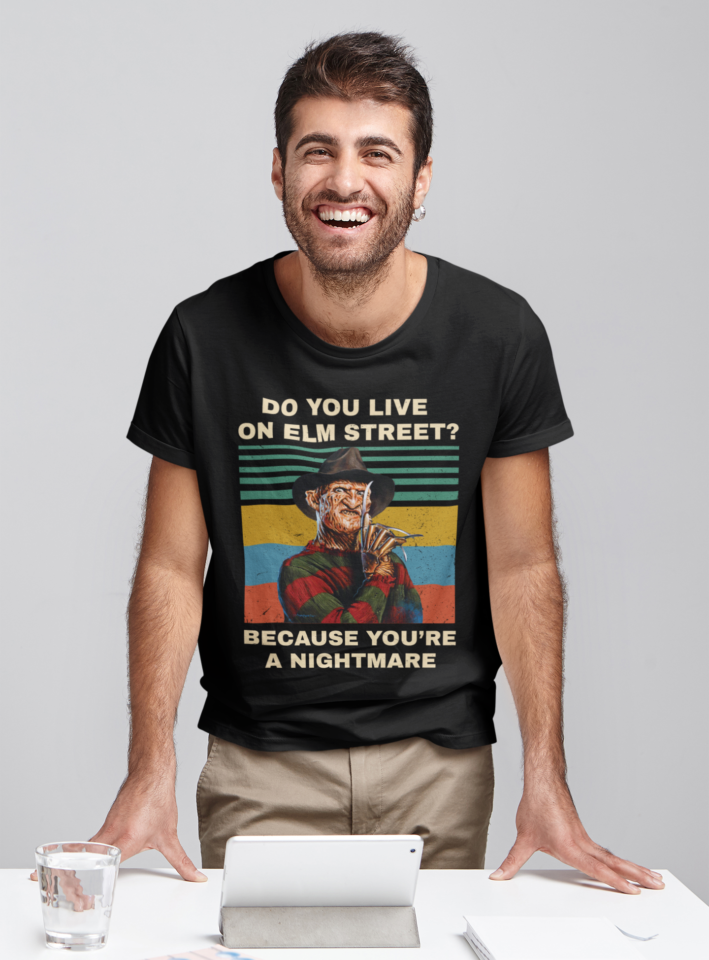 Nightmare On Elm Street Vintage T Shirt, Do You Live On Elm Street Tshirt, Freddy Krueger T Shirt, Halloween Gifts