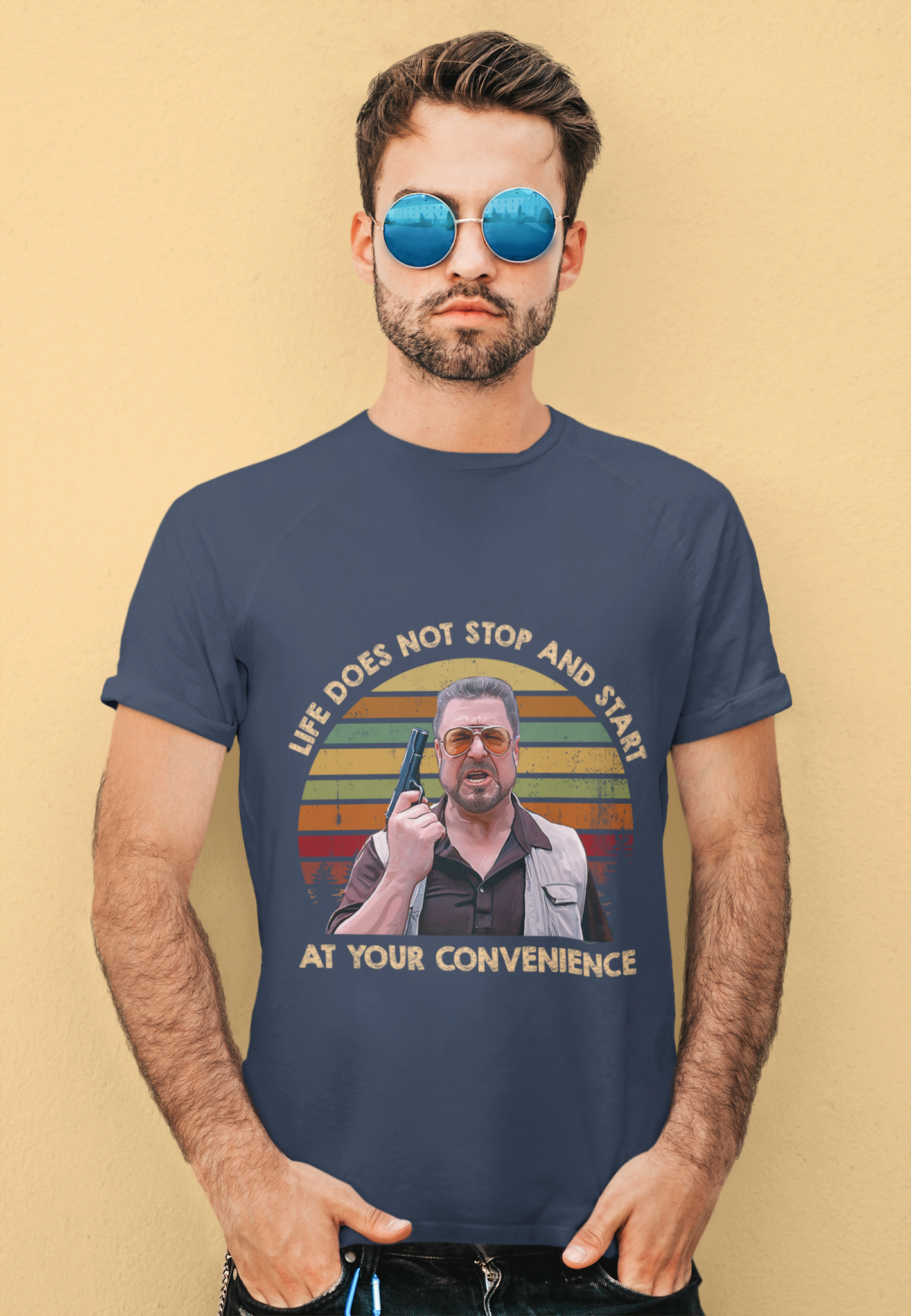 The Big Lebowski T Shirt, Walter Sobchak T Shirt, Life Doesnt Stop And Start At Your Convenience Tshirt