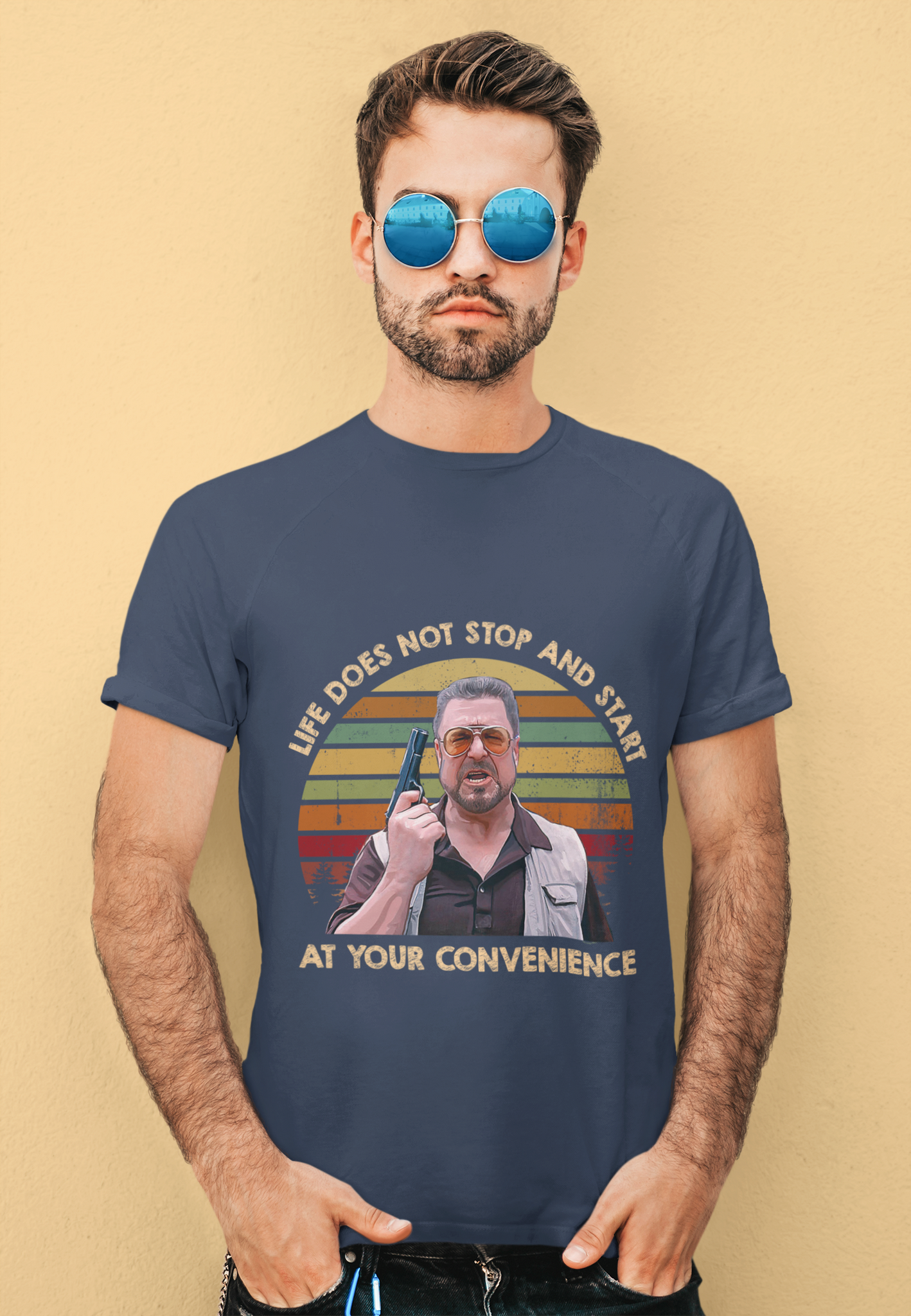 The Big Lebowski Vintage T Shirt, Life Doesnt Stop And Start At Your Convenience Tshirt, Walter Sobchak T Shirt