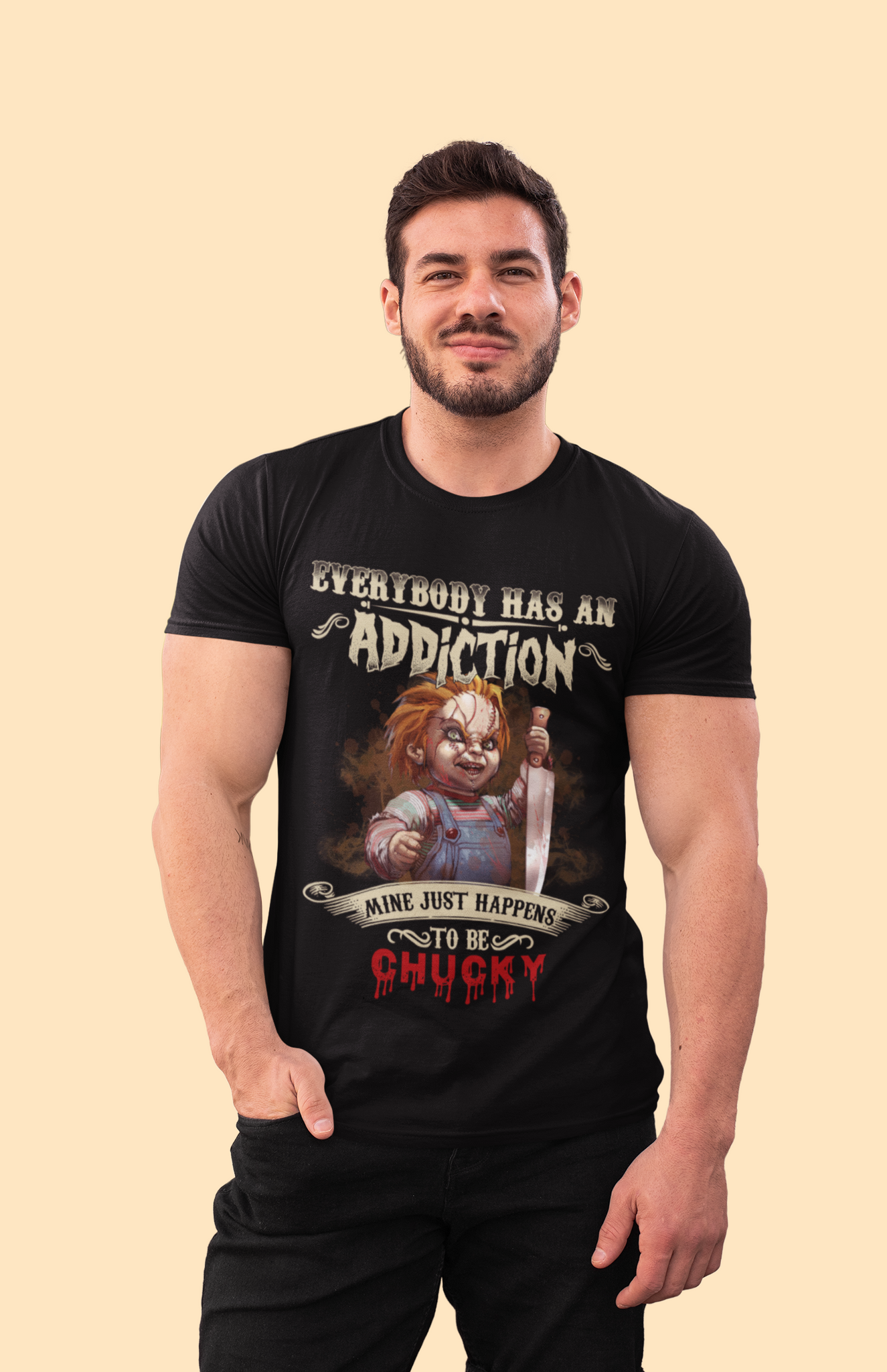 Chucky T Shirt, Horror Character Shirt, Everybody Has An Addiction T Shirt, Halloween Gifts