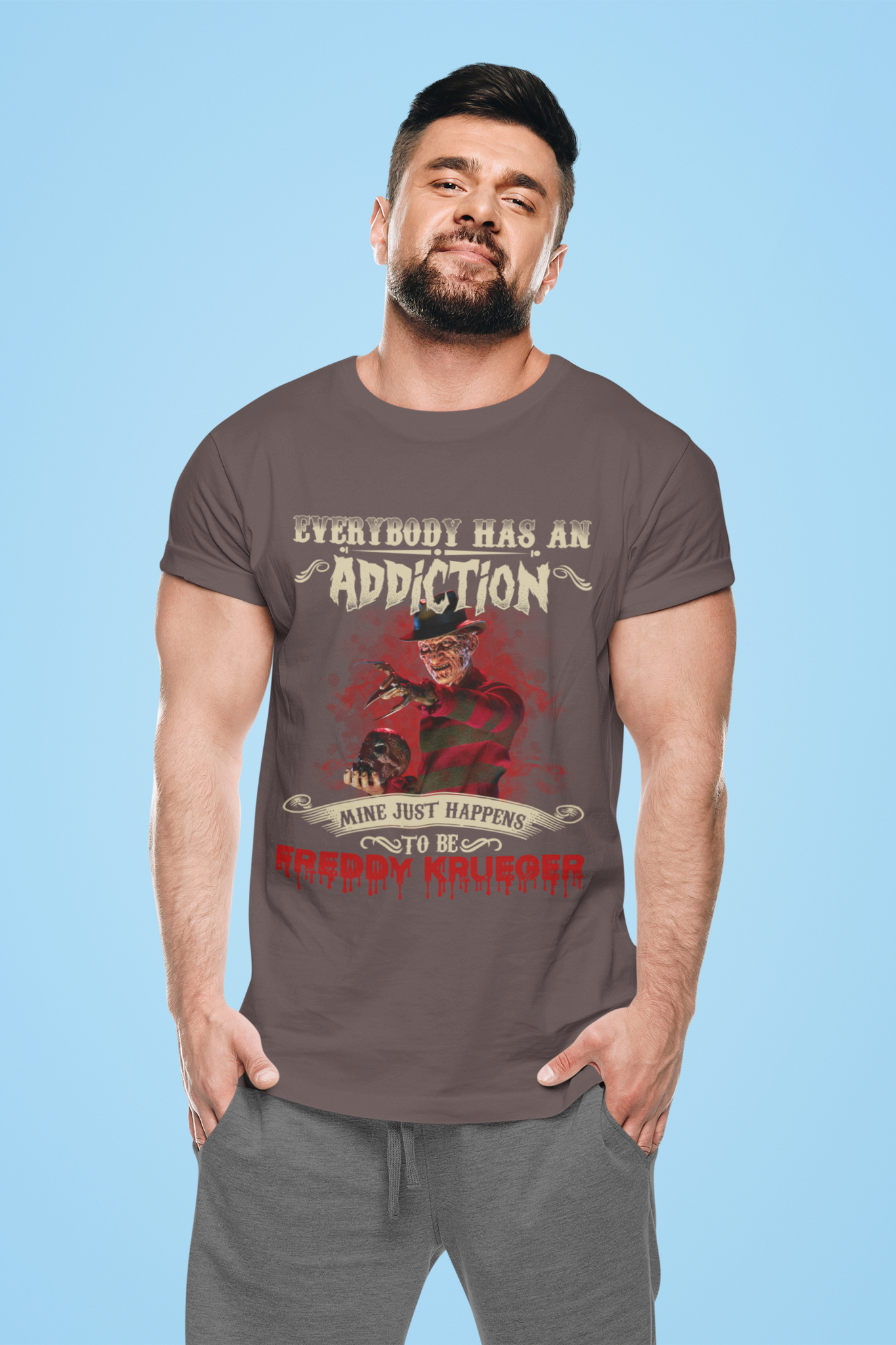Nightmare On Elm Street T Shirt, Freddy Krueger T Shirt, Everybody Has An Addiction Tshirt, Halloween Gifts