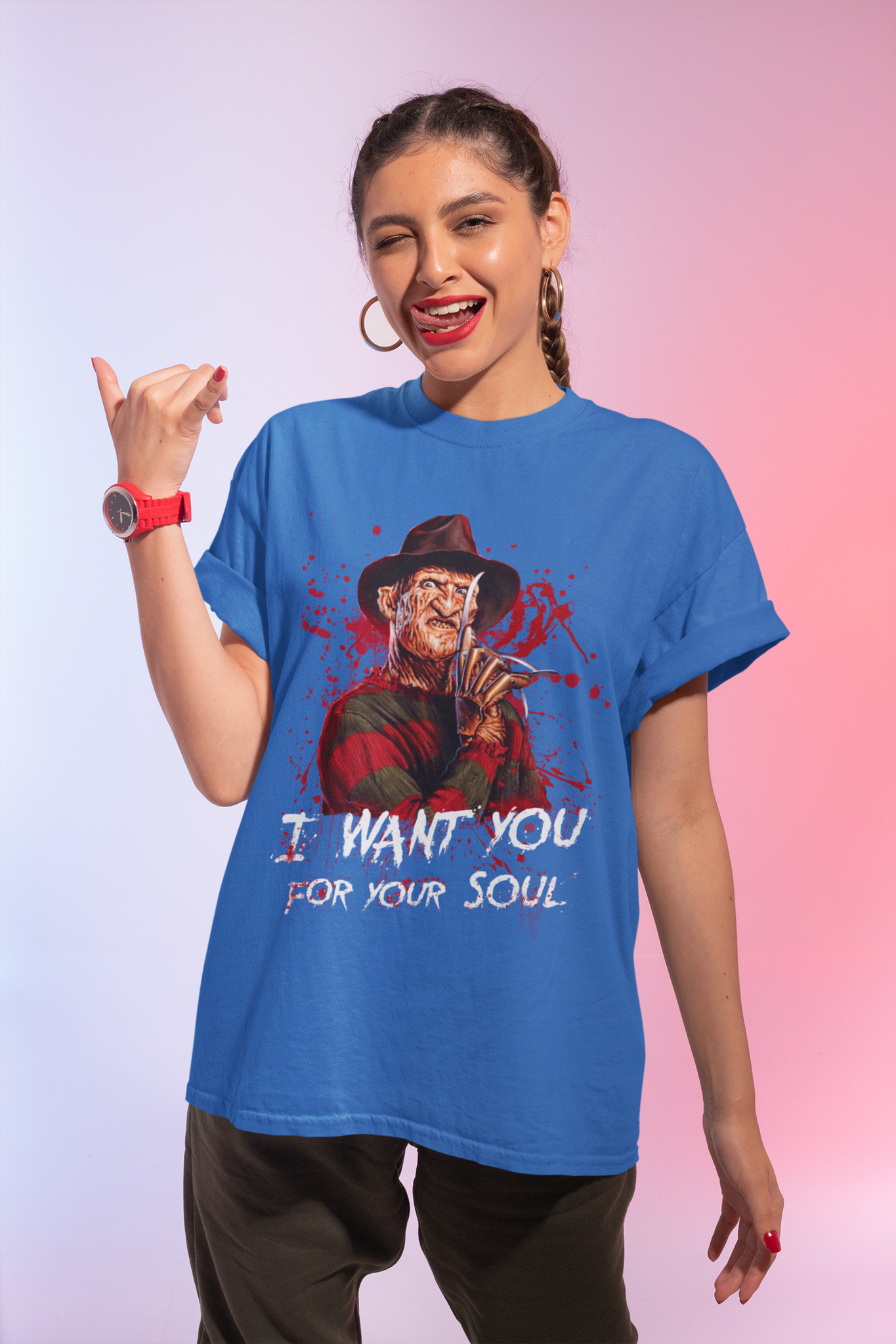 Nightmare On Elm Street T Shirt, Freddy Krueger T Shirt, I Want You For Your Soul Tshirt, Halloween Gifts
