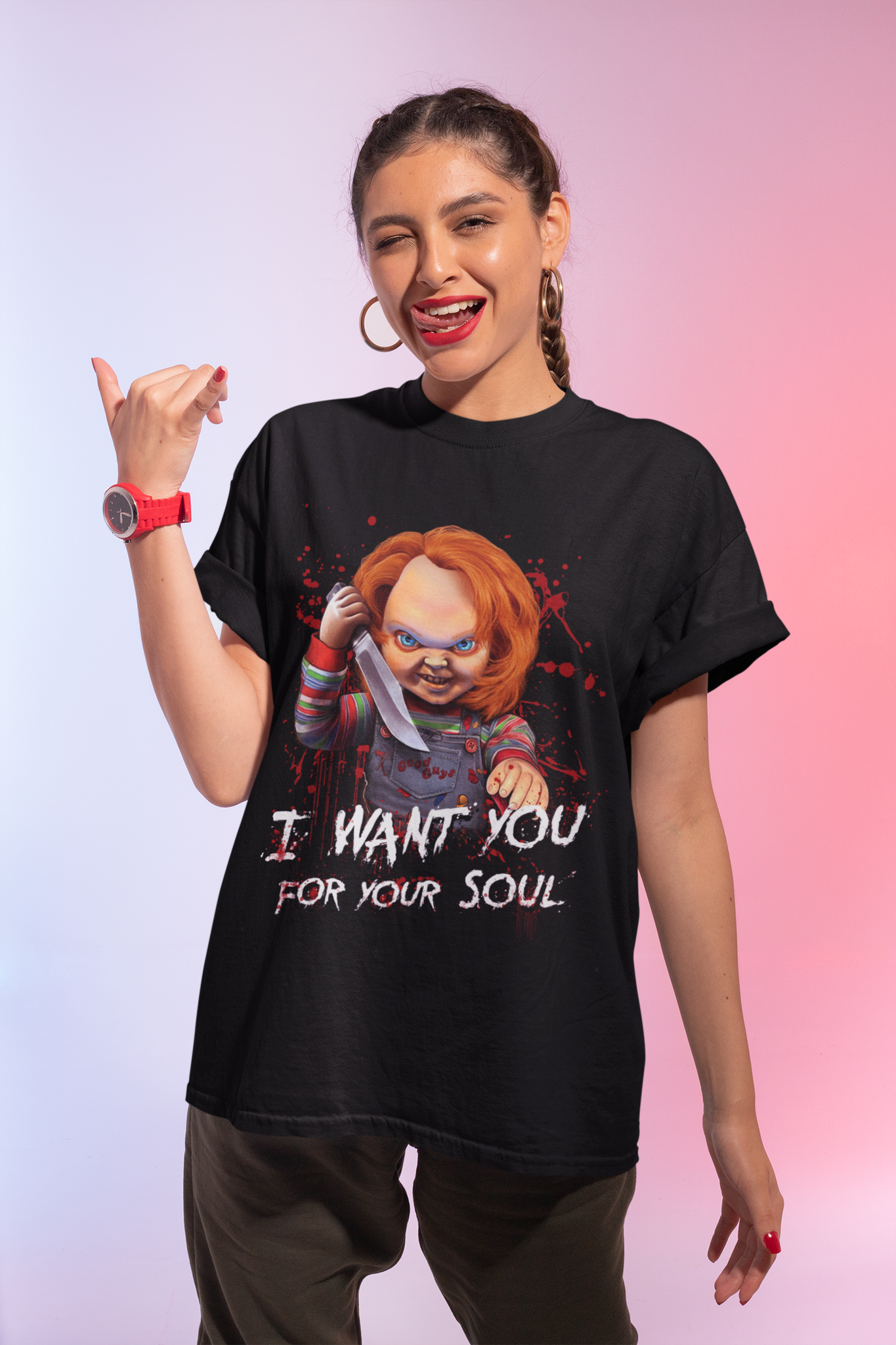 Chucky T Shirt, I Want You For Your Soul T Shirt, Horror Character Shirt, Halloween Gifts